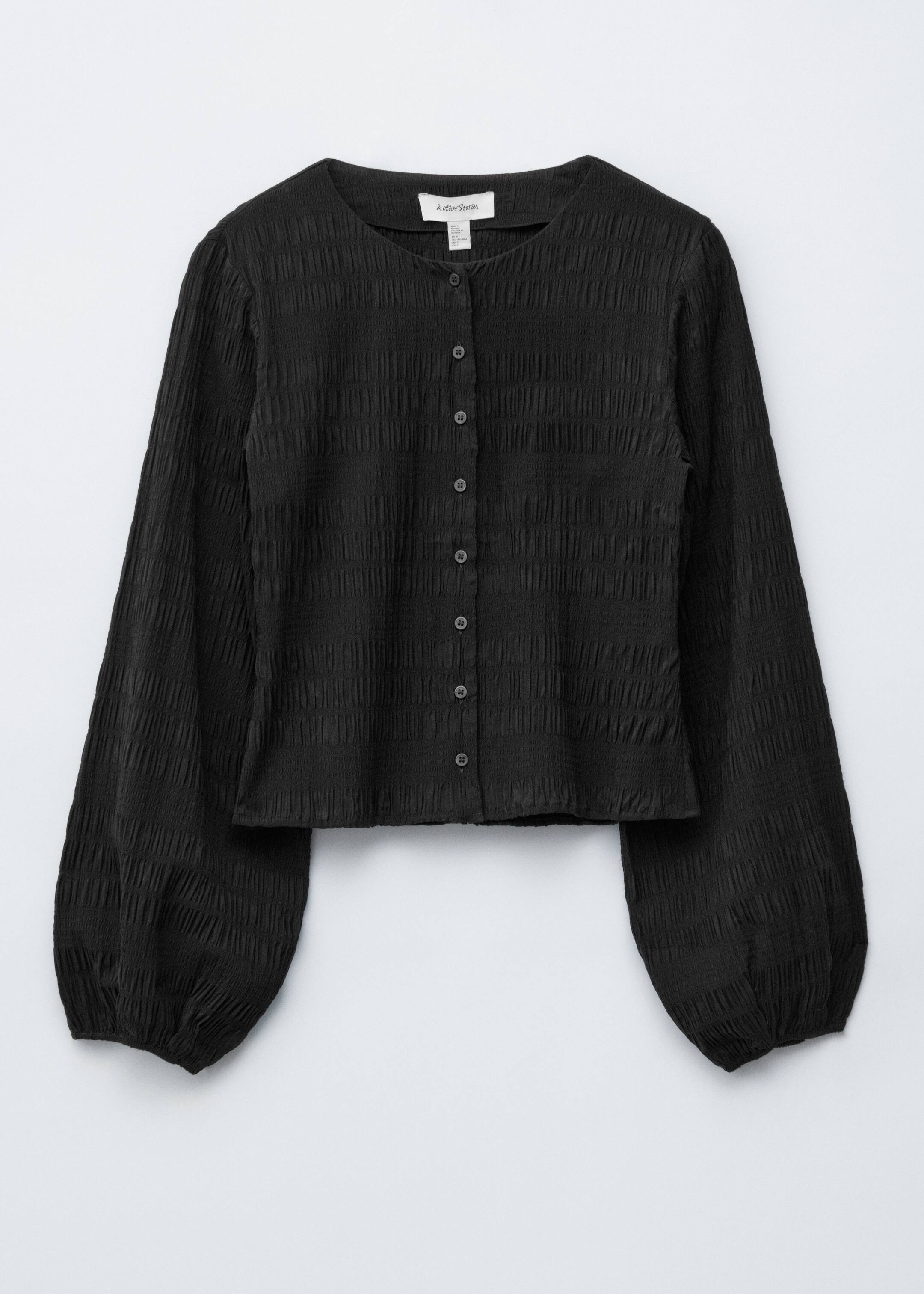 Se større billede: Smock-top med ballonærmer - Sort - DAME | H&M DK 4