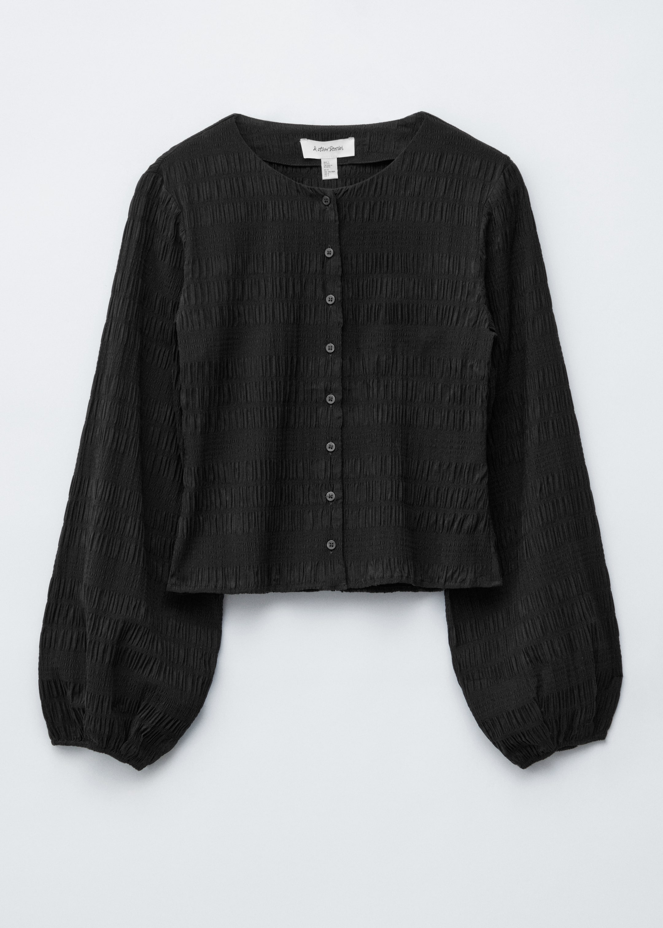 Agrandir l'image: Haut à smocks et manches ballon - Noir - FEMME | H&M FR 4