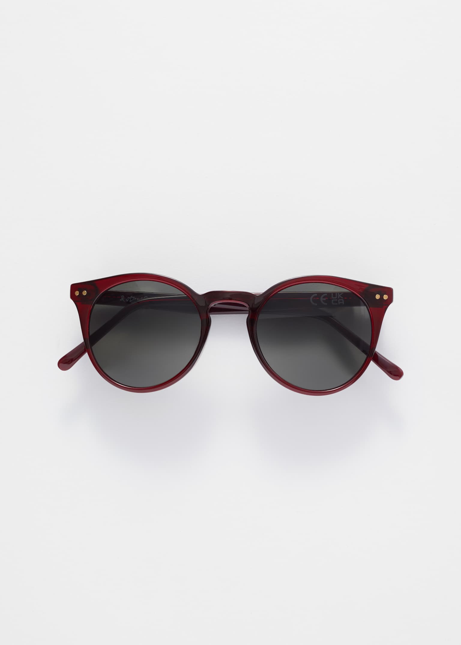 Classic Round Frame Sunglasses - Burgundy/Bruin/Beige