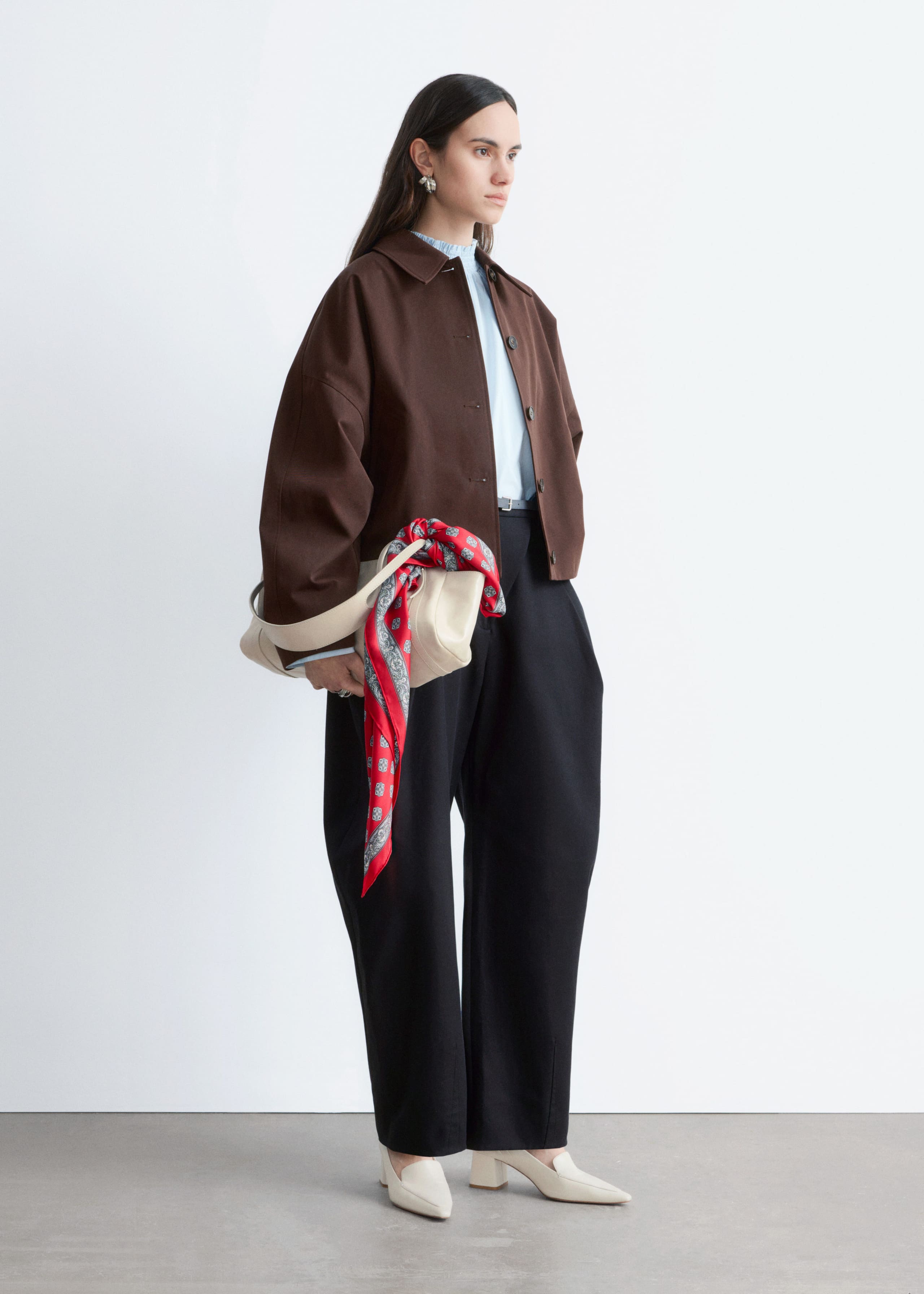 Boxy Cotton Jacket - Beige - Lookbook