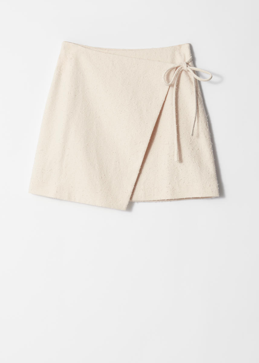 & Other Stories Wrap Mini Skirt In Neutral