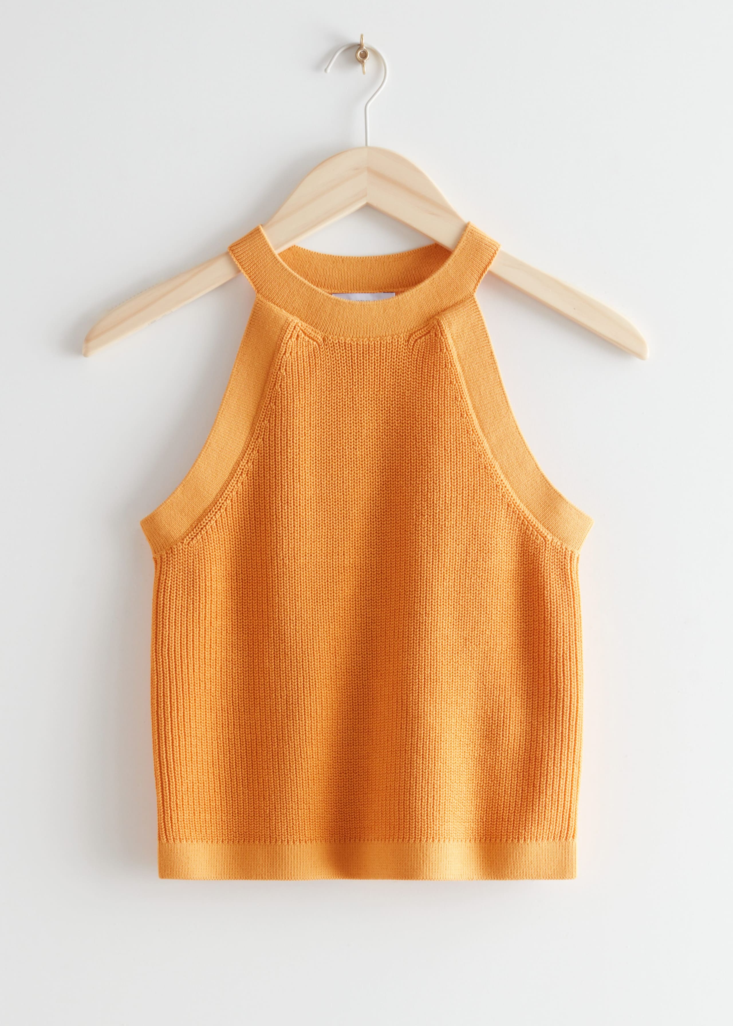 Fitted Halter Knit Top - Blue - Still Life