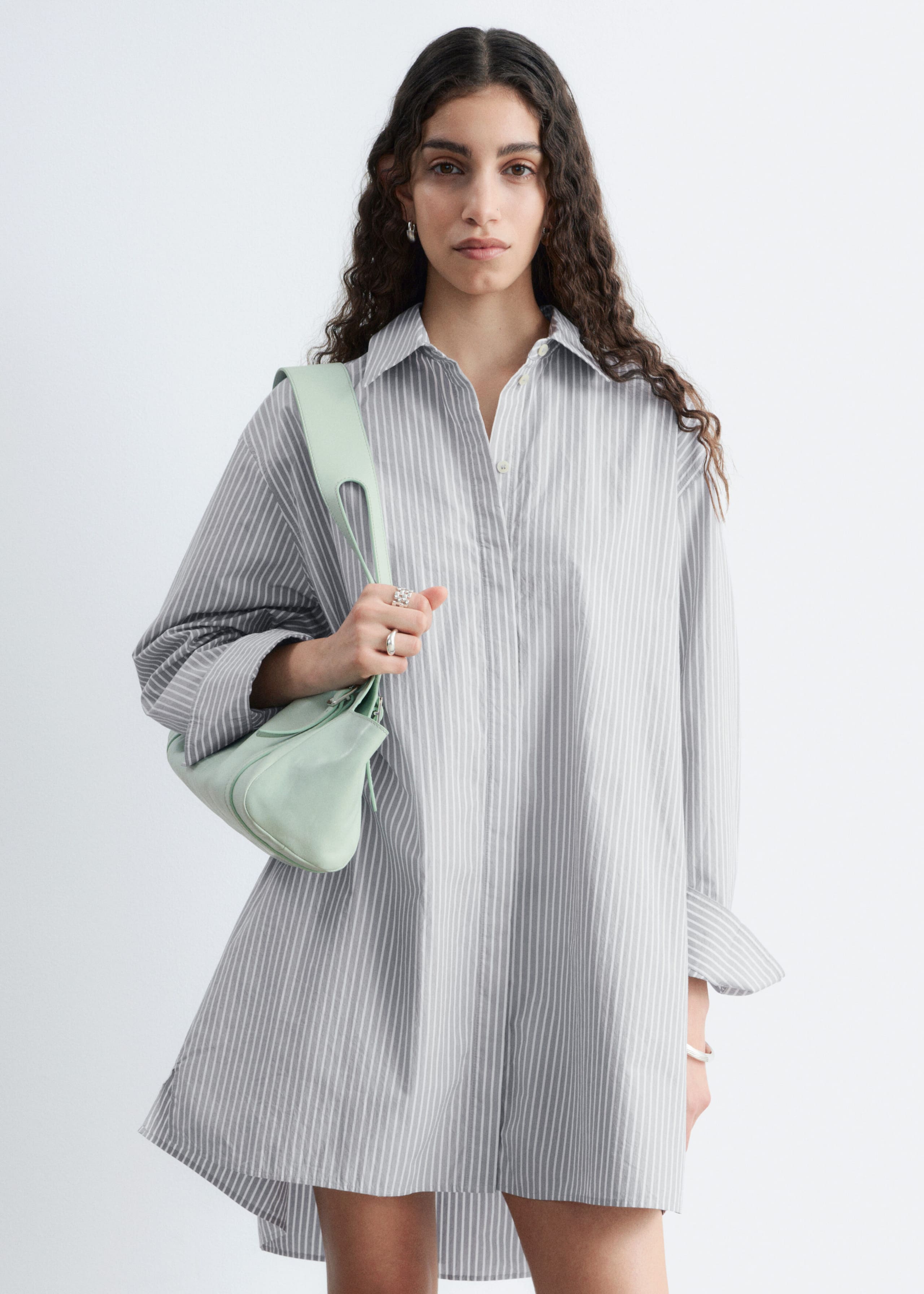 Image of Oversized Shirt Mini Dress