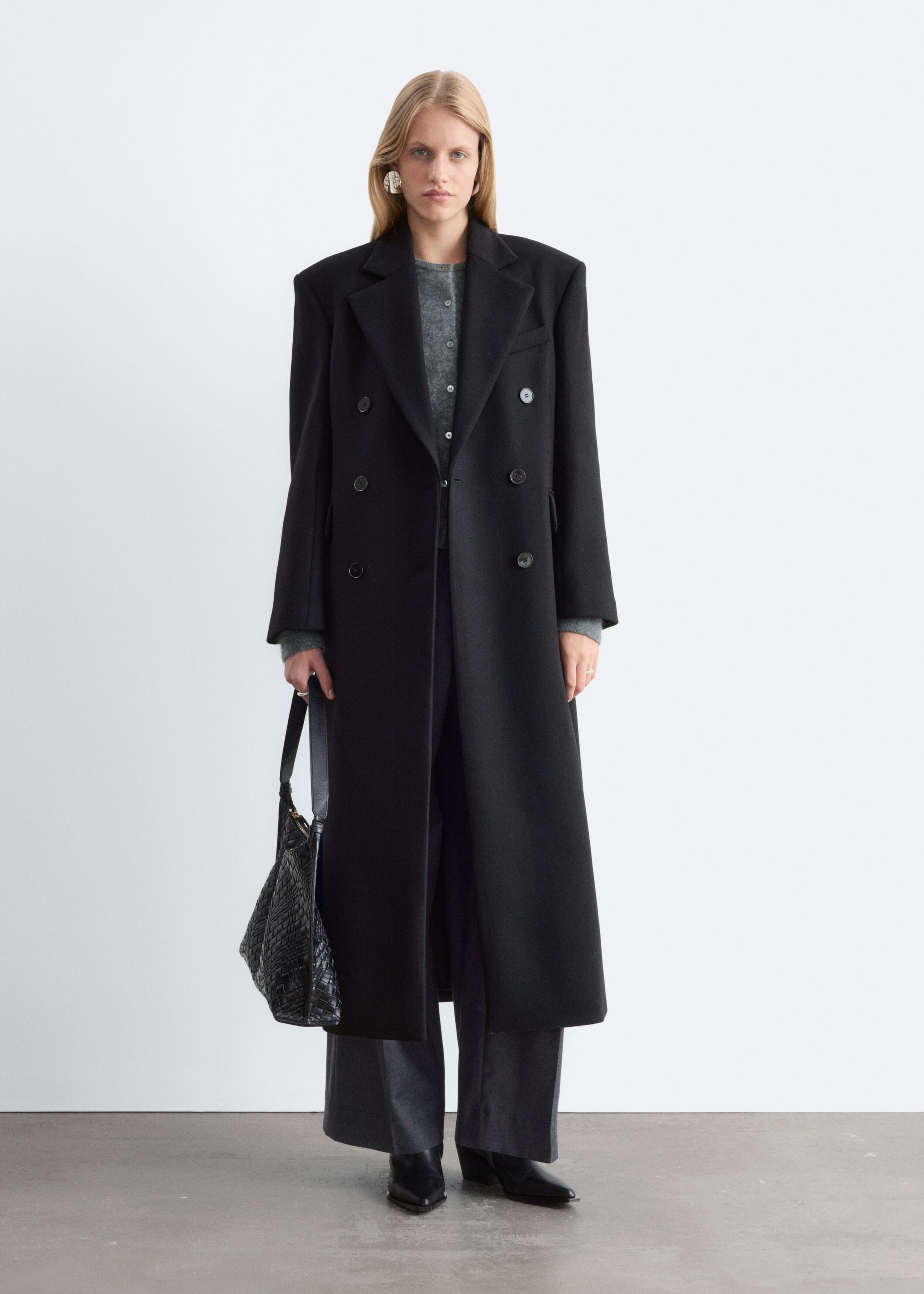 Long Wool Coat - Brown - Lookbook
