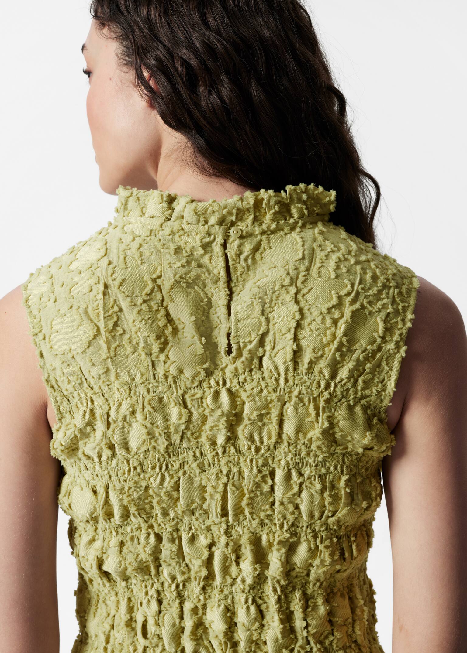 Rochie mini smock - Galben/Alb/Model floral - 5