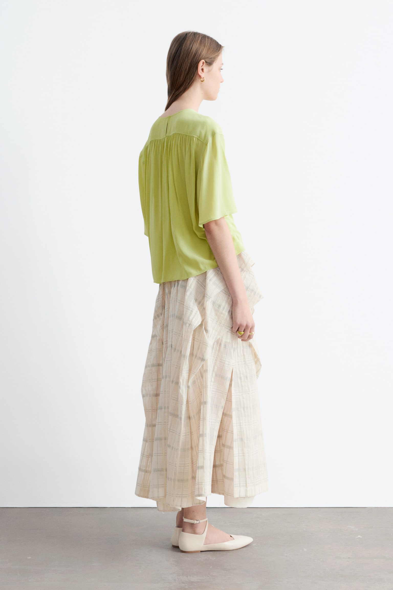 Gathered Crepe Blouse - 5