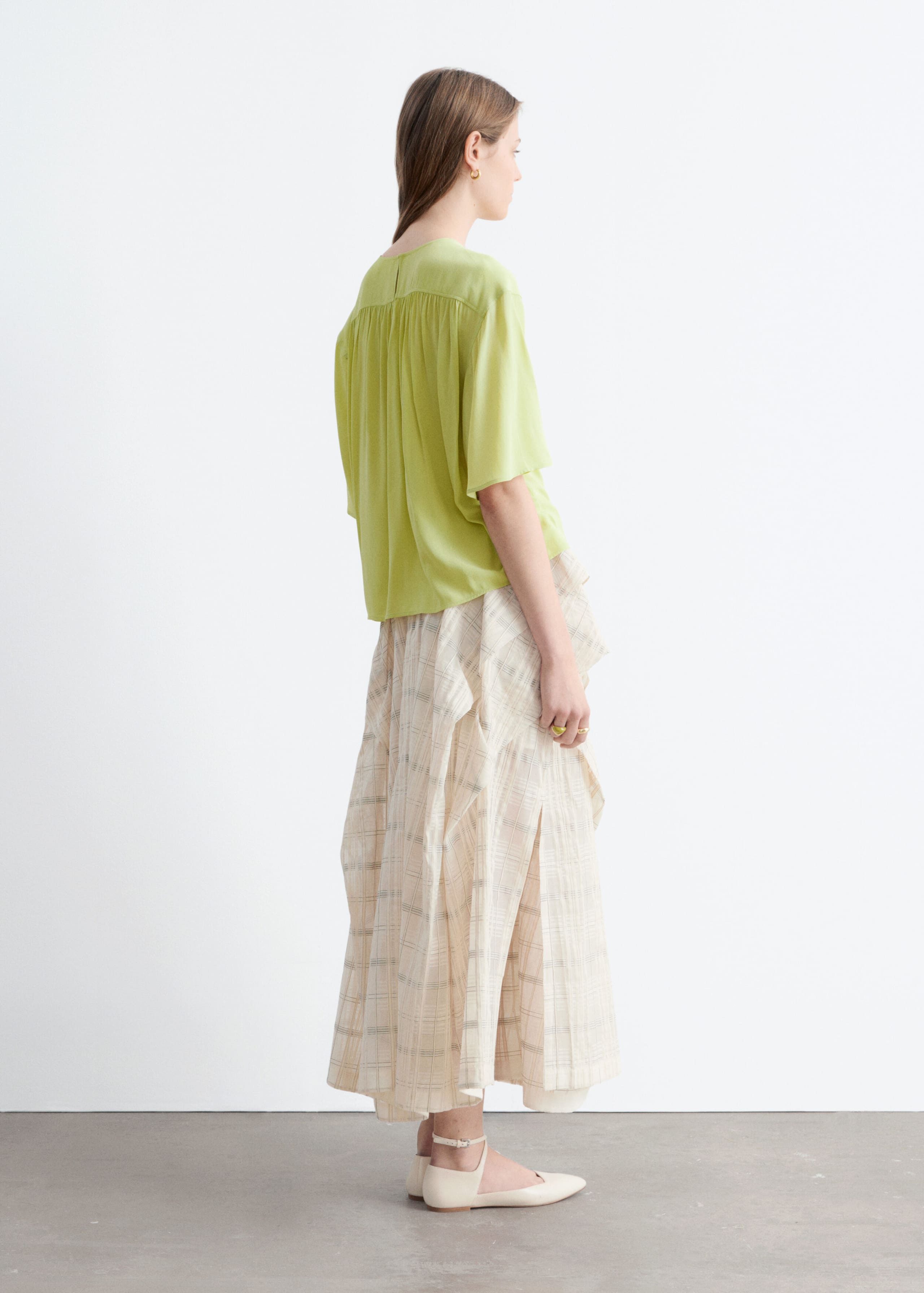 Image of Geraffte Bluse aus Crêpe