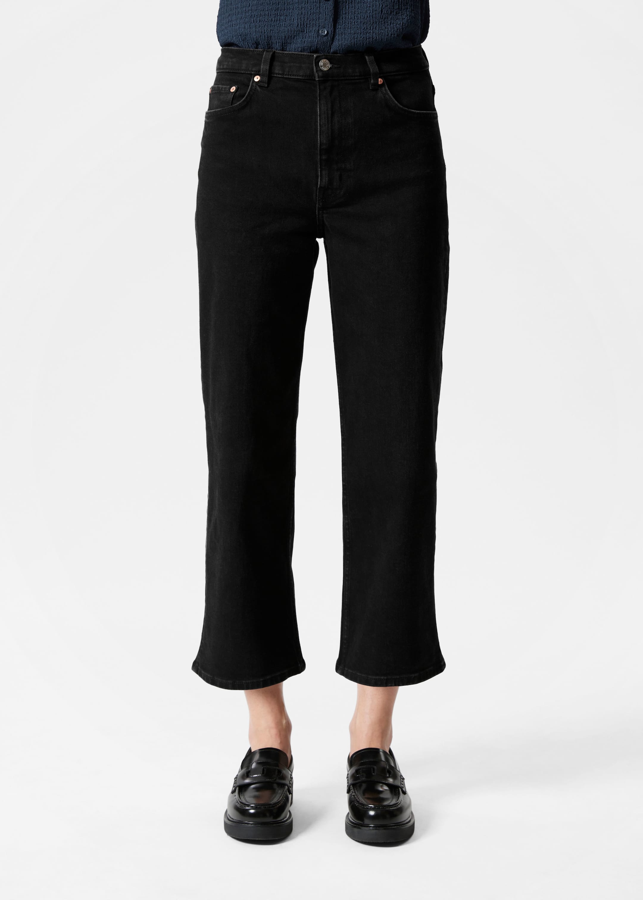 Se større billede: Cropped jeans med vide ben - Sort - DAME | H&M DK 3