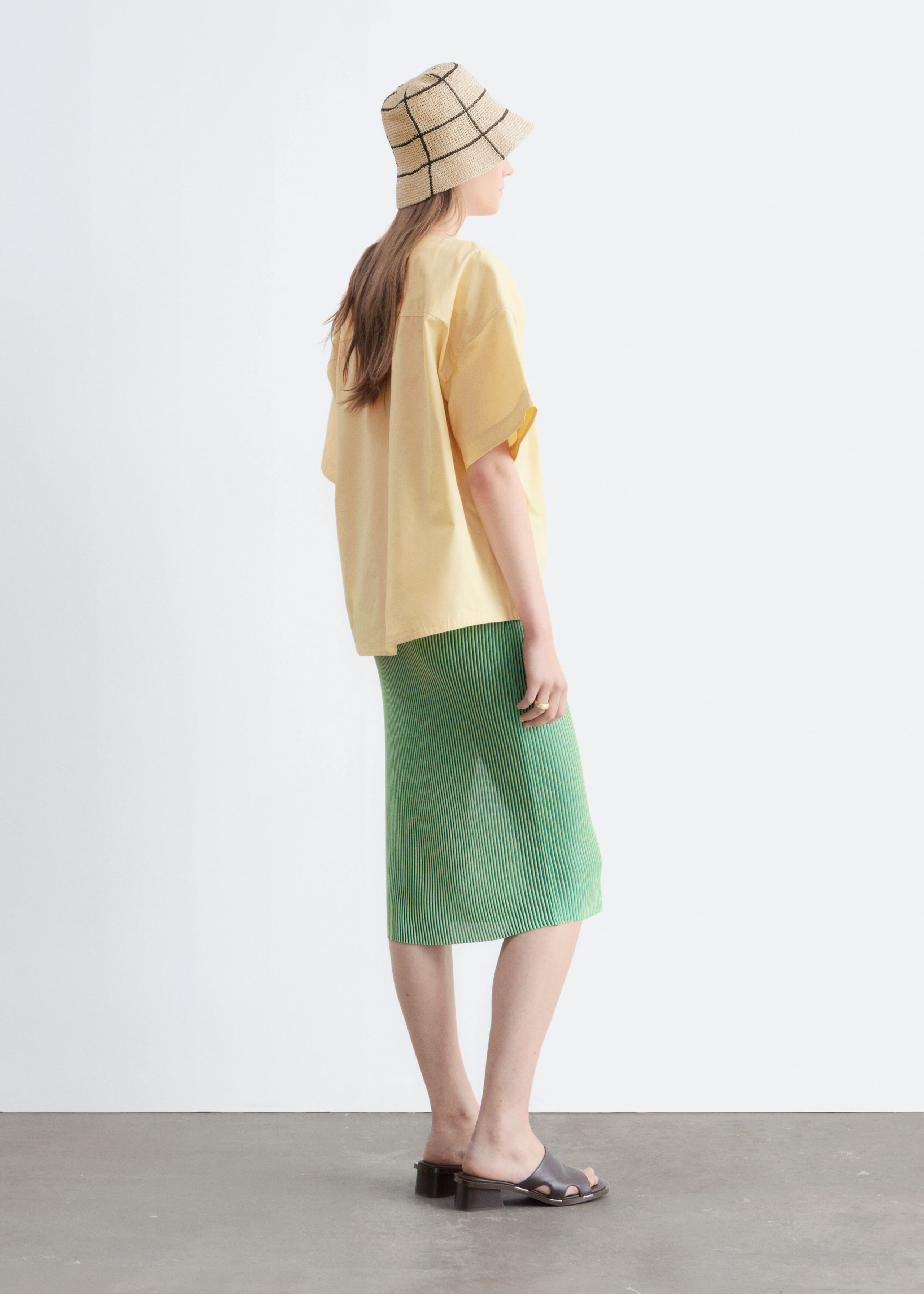 Tie-Hem Cotton Top - Light Beige - Lookbook
