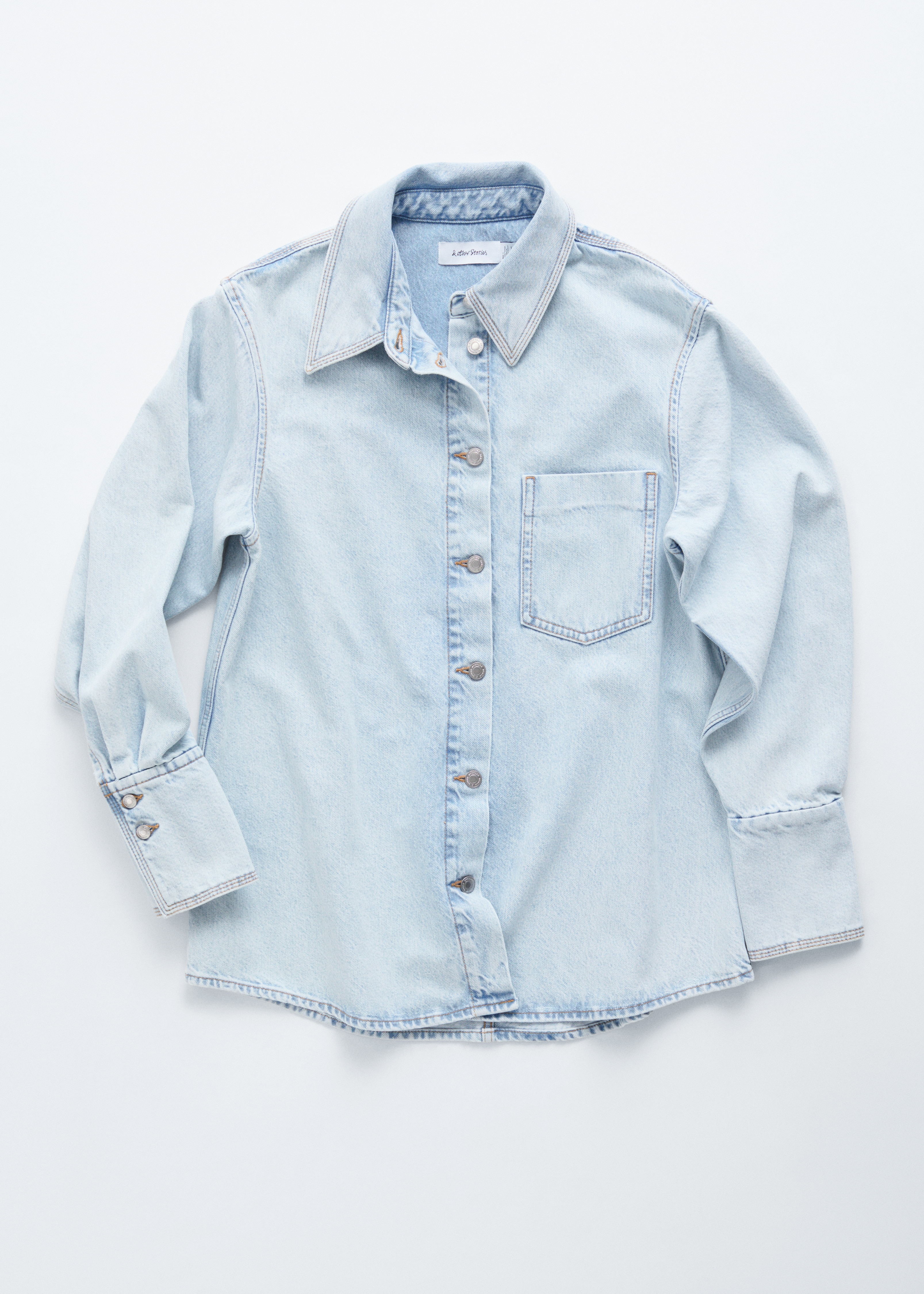 Oversized Denim Shirt - Light Blue