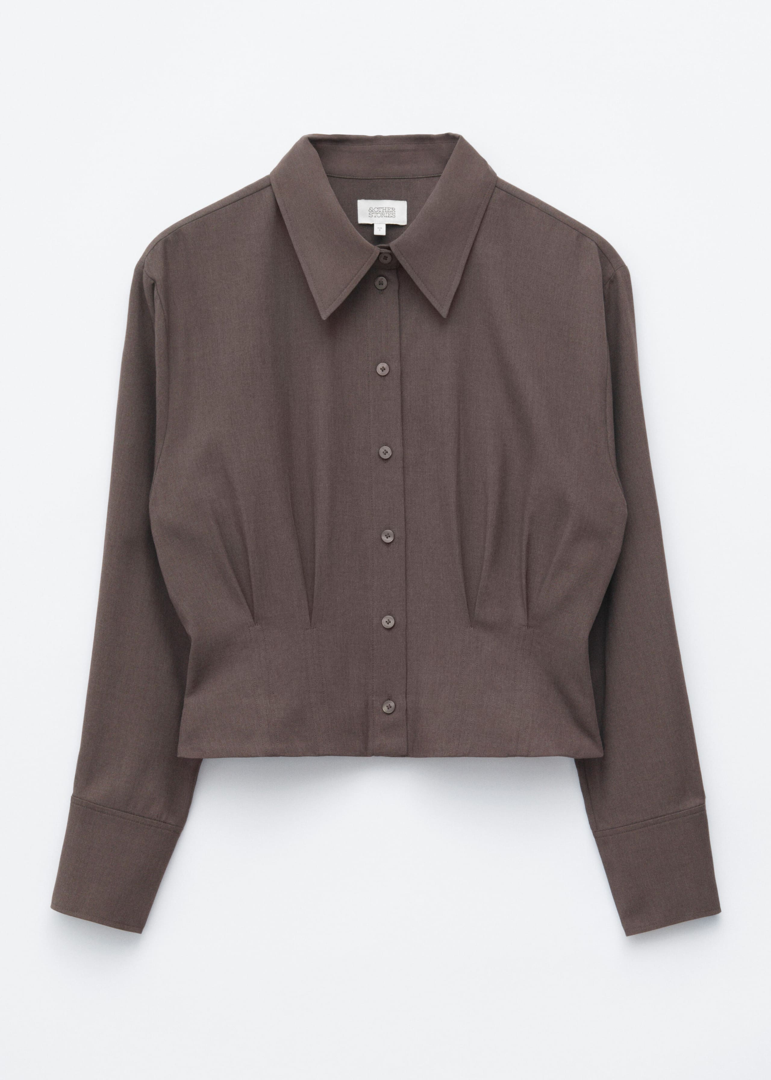 Pleated Waist Shirt - Dark Brown - Still Life