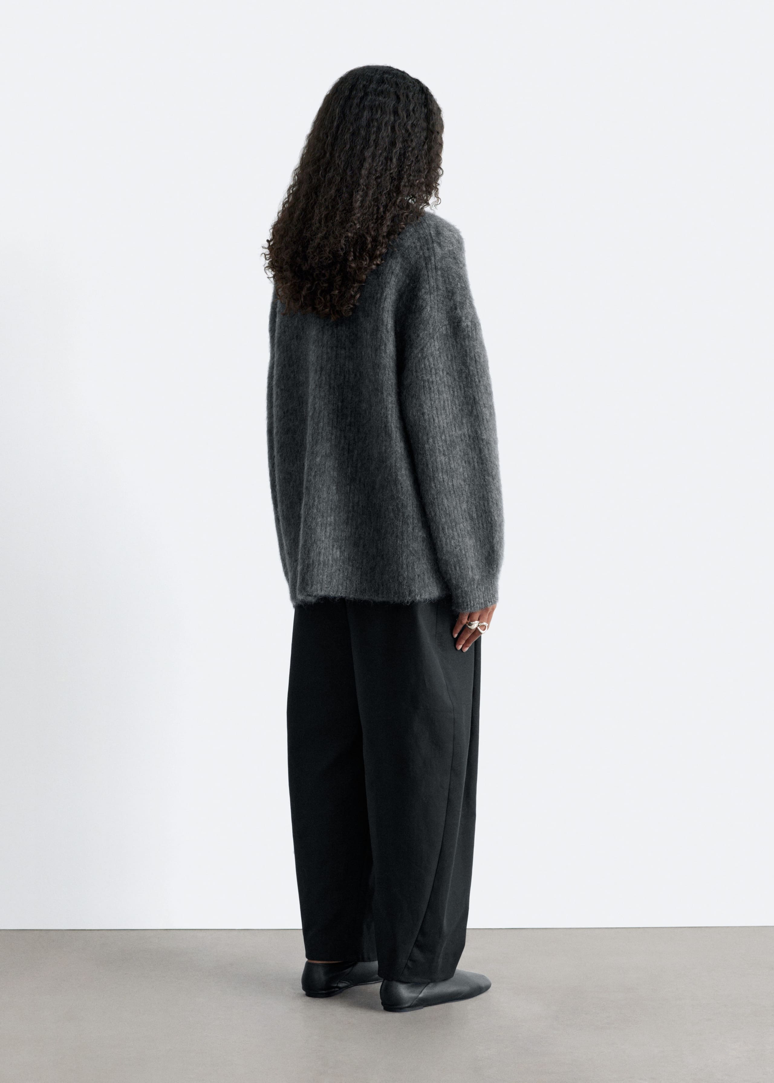 Cardigan oversize en mohair mélangé - Gris foncé - Lookbook