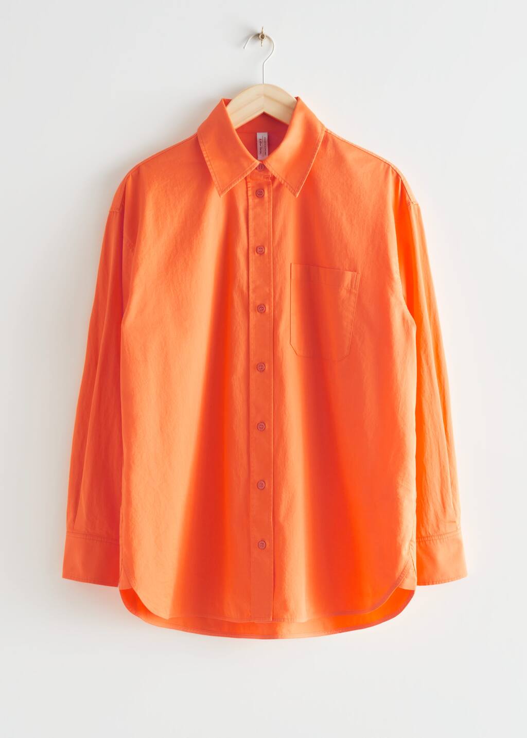 Oversized Chest Pocket Shirt - Orange - Still Life
