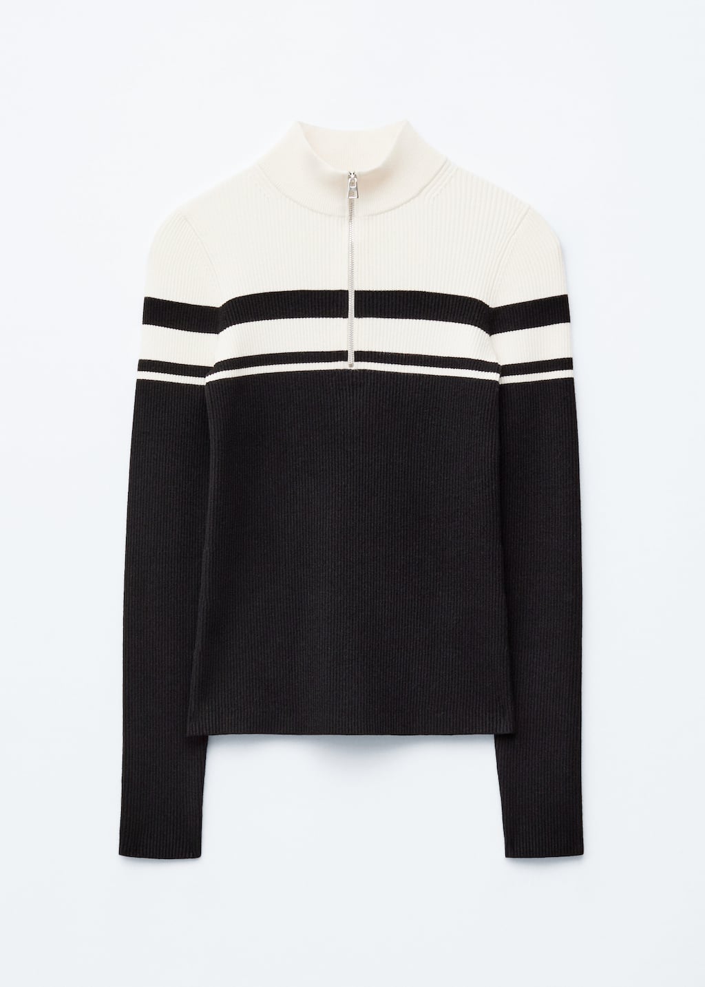 Image of Pullover mit kurzem Reißverschluss und Stehkragen