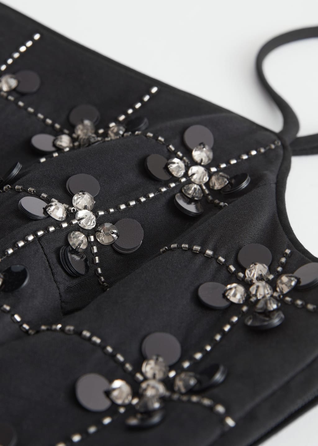 Cropped Embroidered Party Top - {{variantName}} - Descriptive Detail