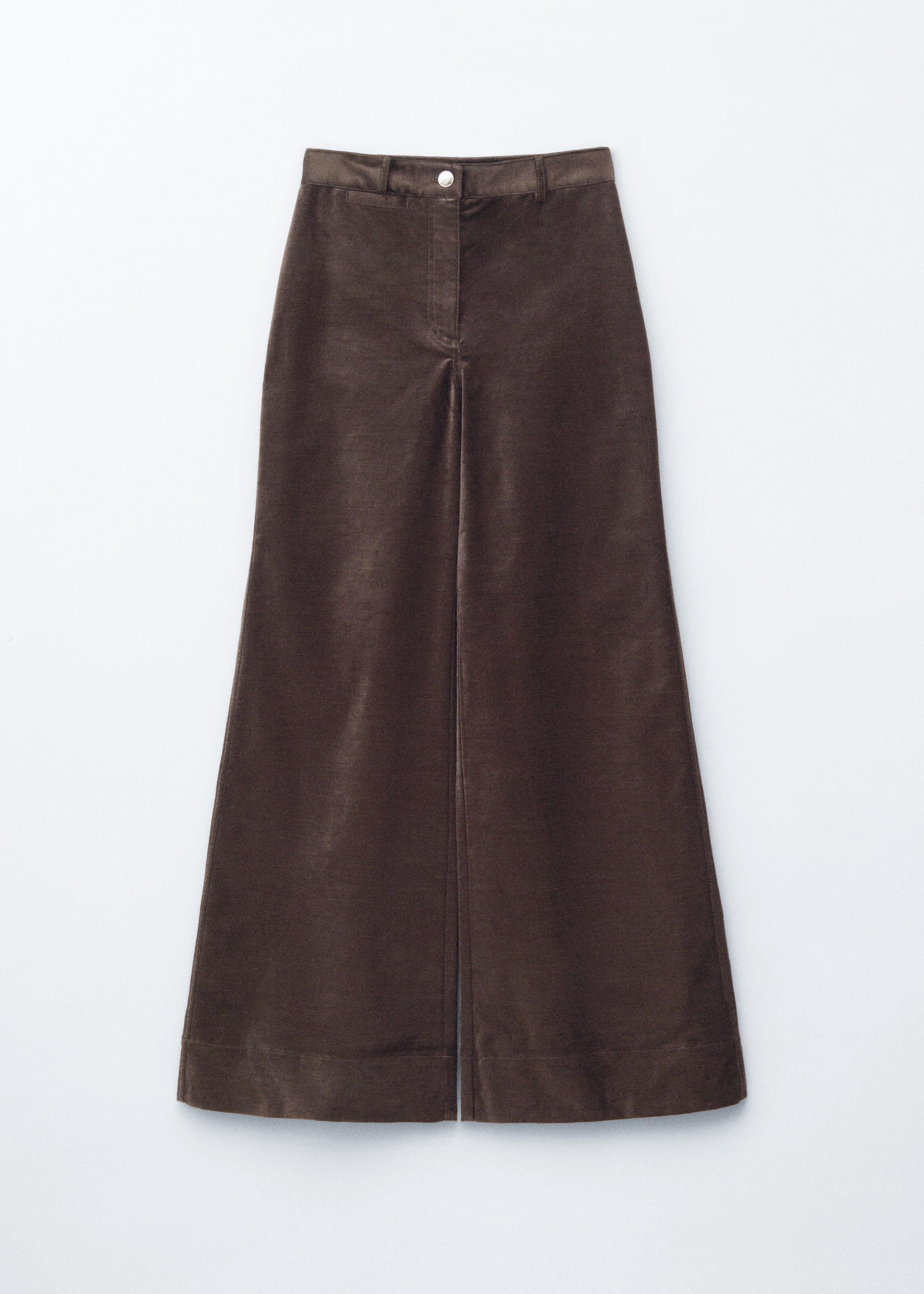 Samthose mit ausgestelltem Bein - Dunkelbraun/Schwarz