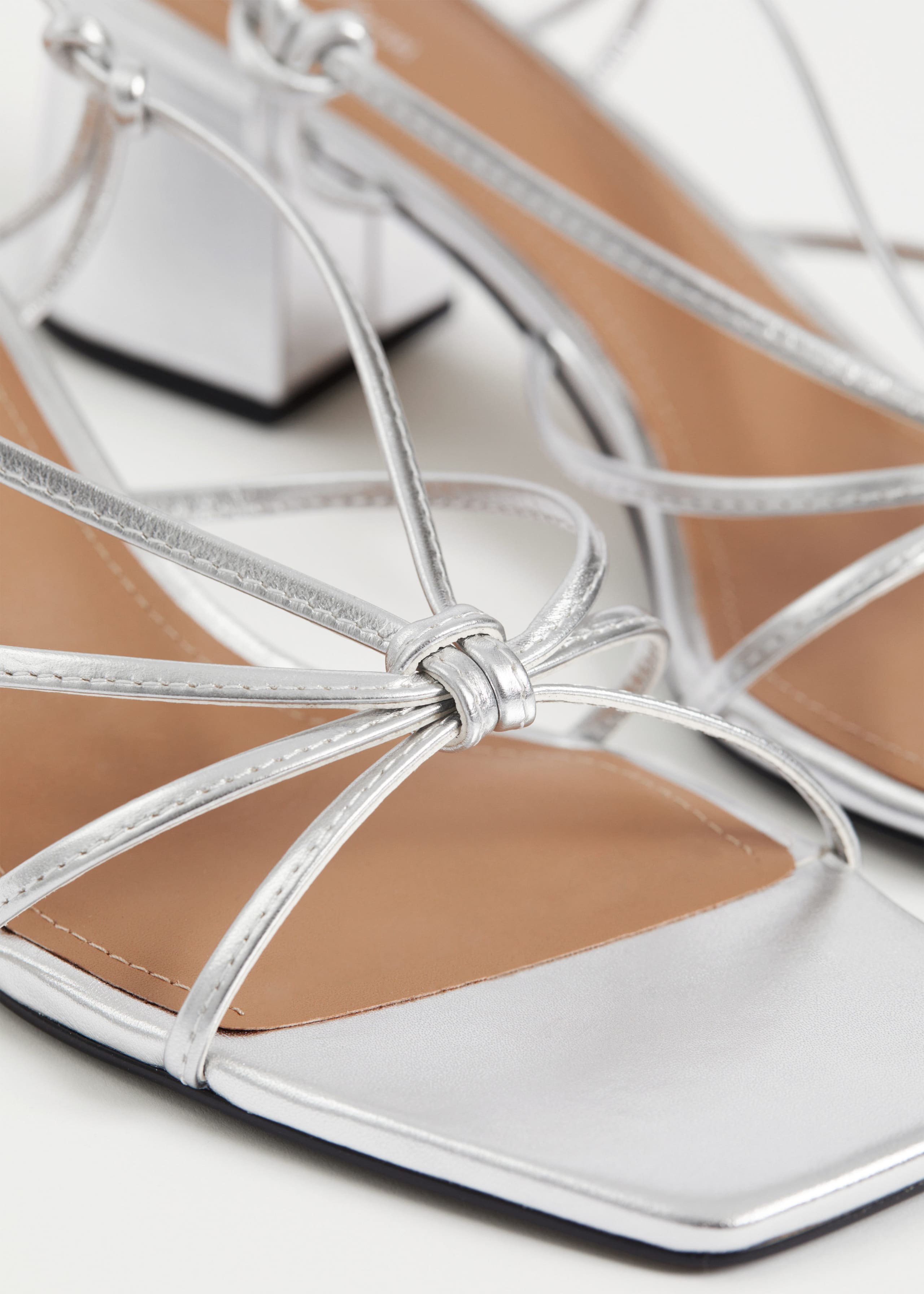 Image of Strappy Knotted Leather Sandals