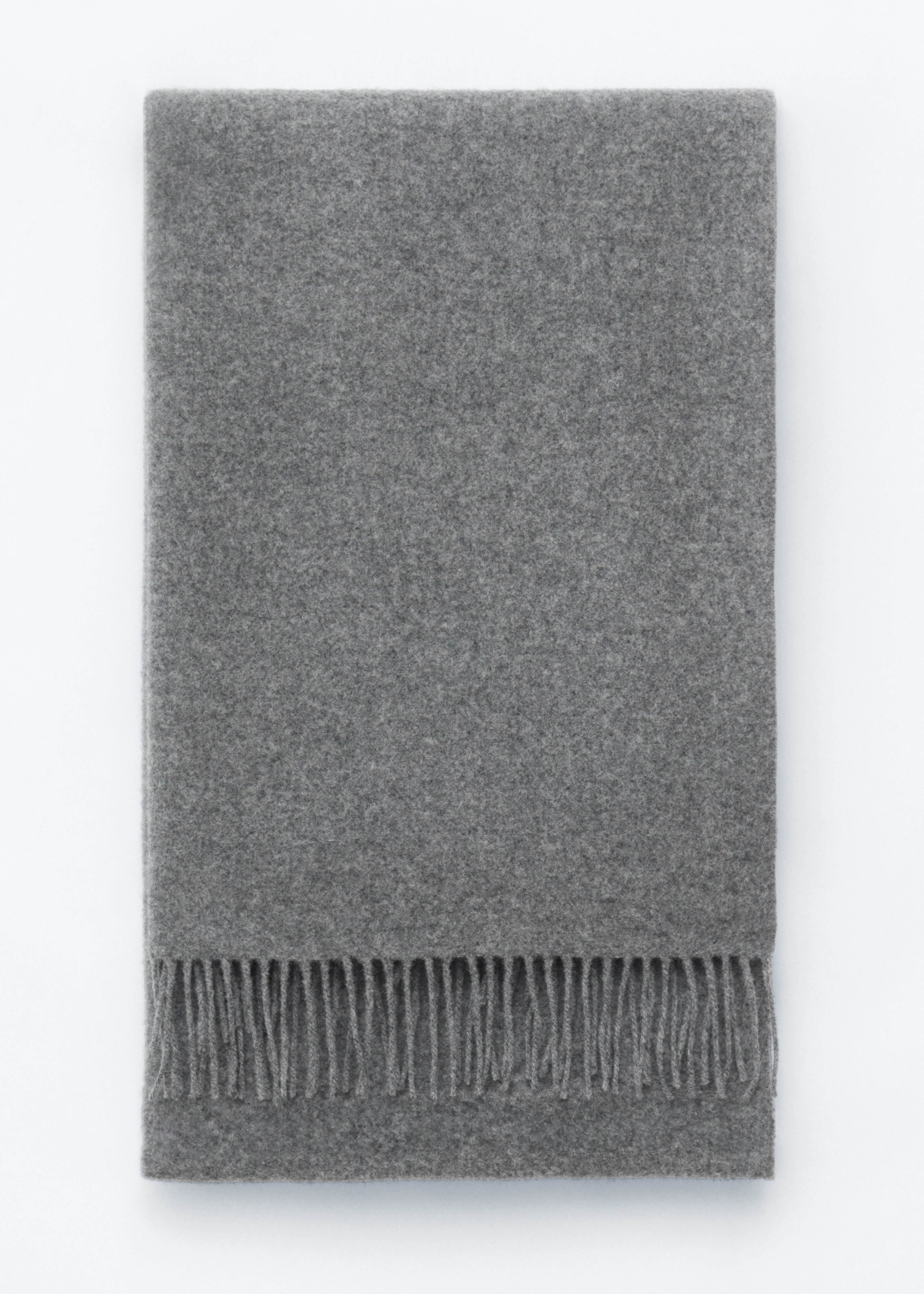 Sciarpa in stile coperta in lana con frange - Grigio/Rosso scuro/Blu/Bianco/Mogano/Bordeaux