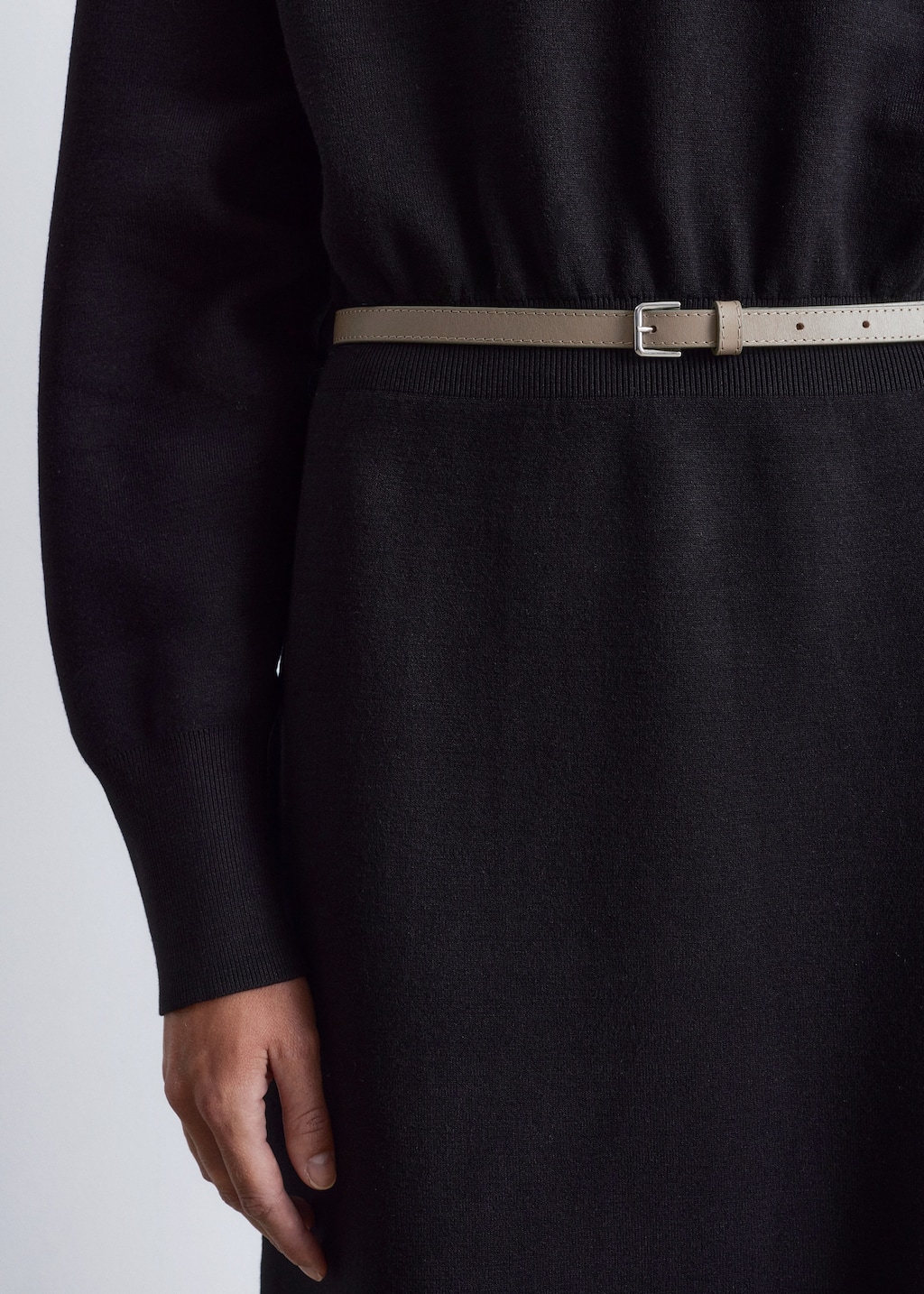 Vestido midi con aberturas - Negro - Lookbook