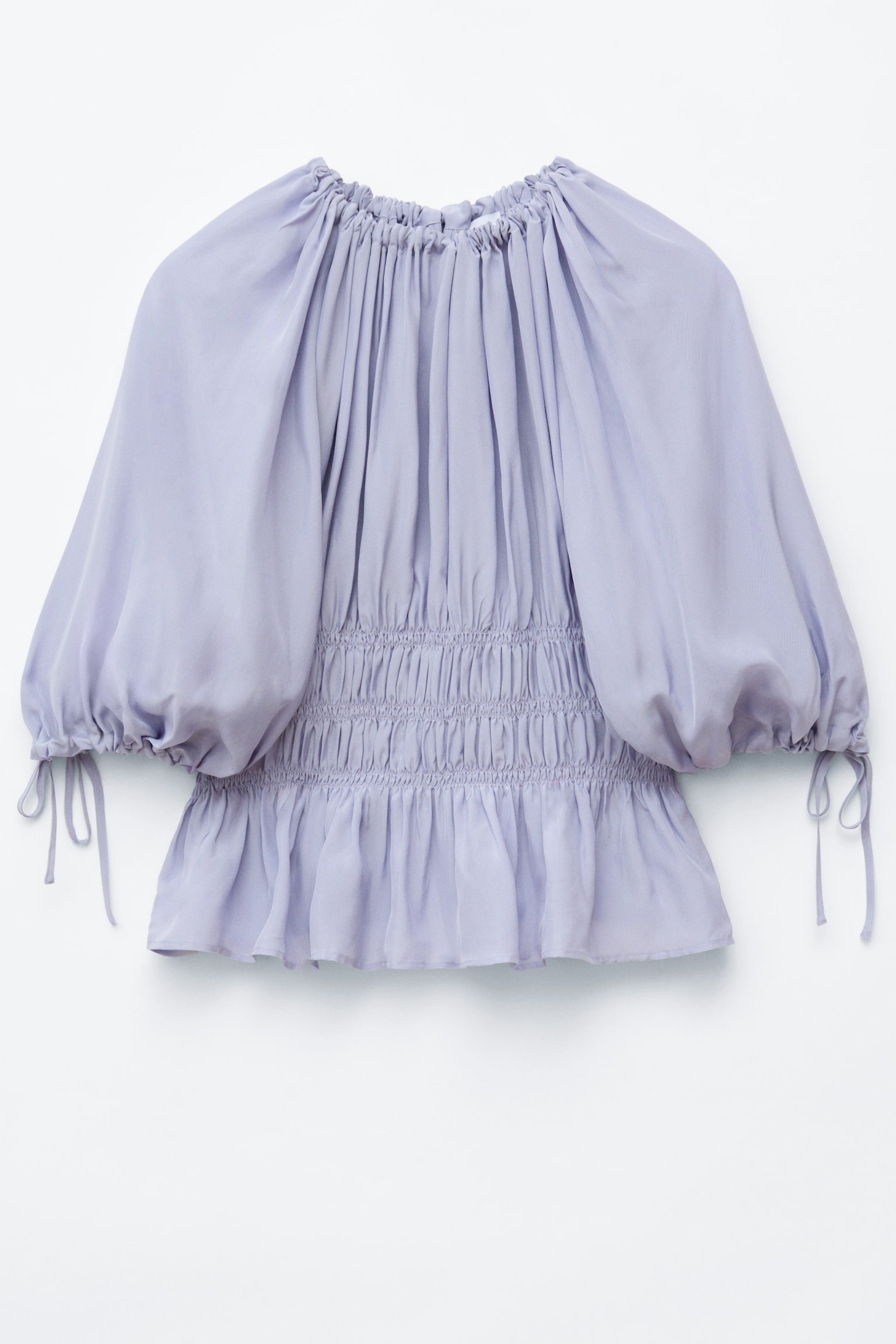Smocked Blouse - סגול - 1