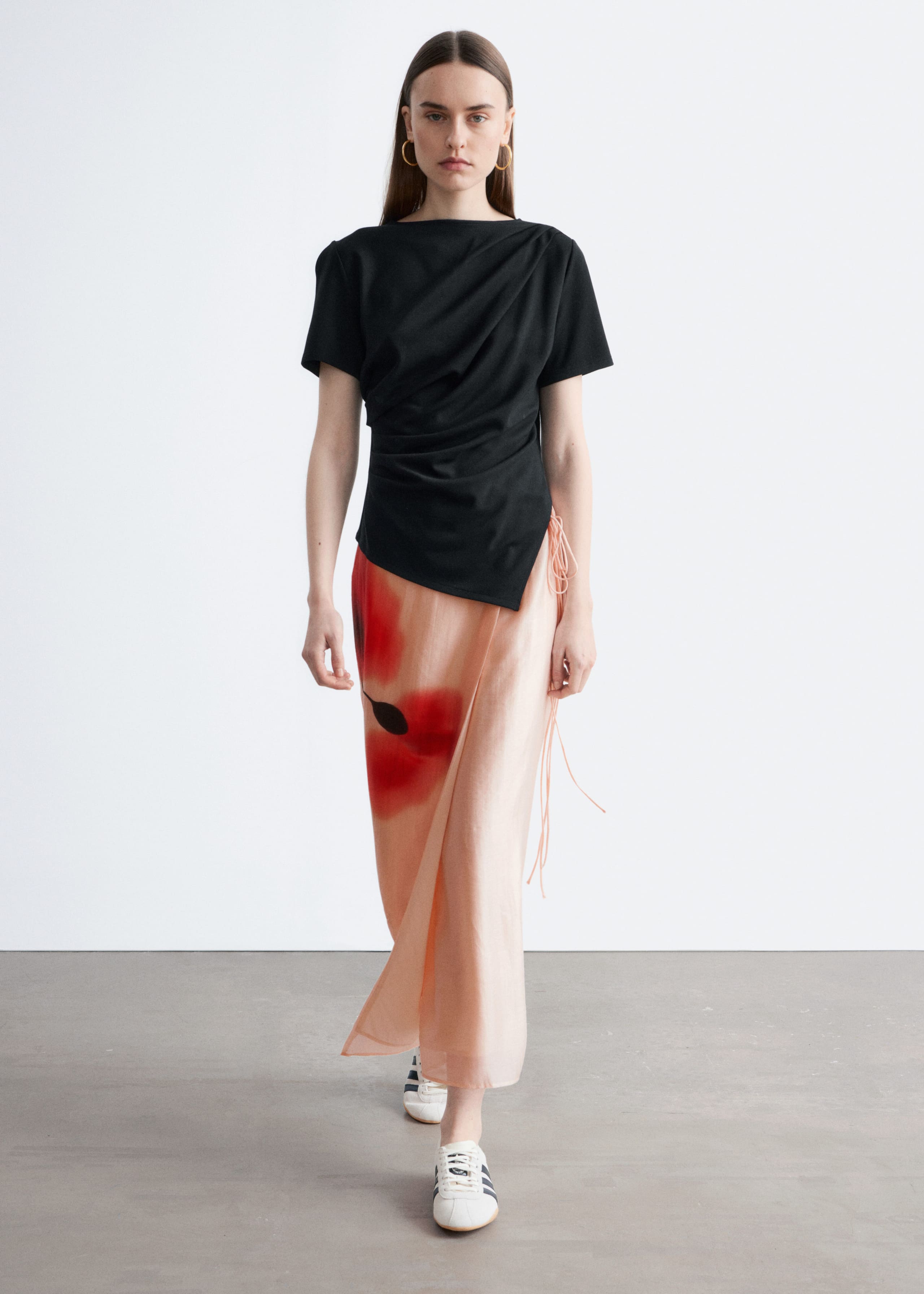 Wrap Maxi Skirt - Pink/Red - Lookbook