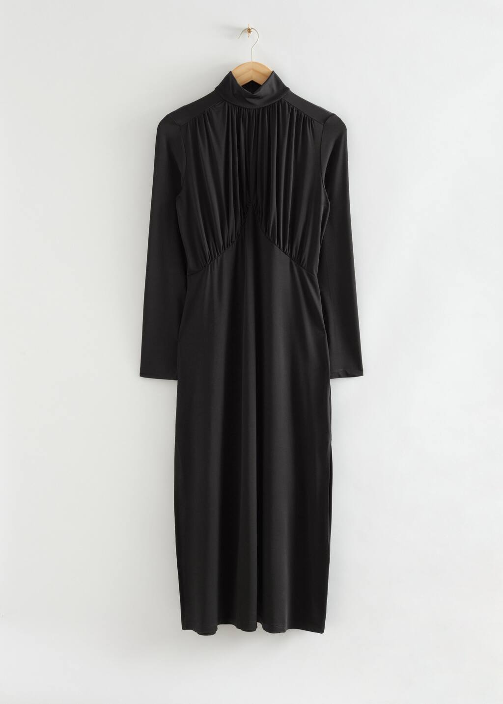 GatheredJerseyDress - Black - Bodegón