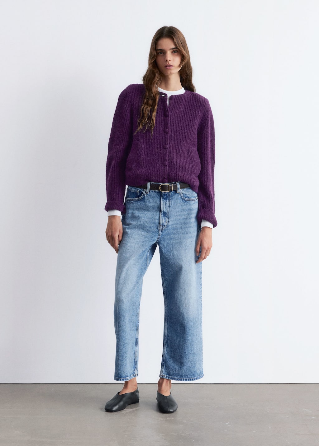 Image of Rib-Knit Cardigan