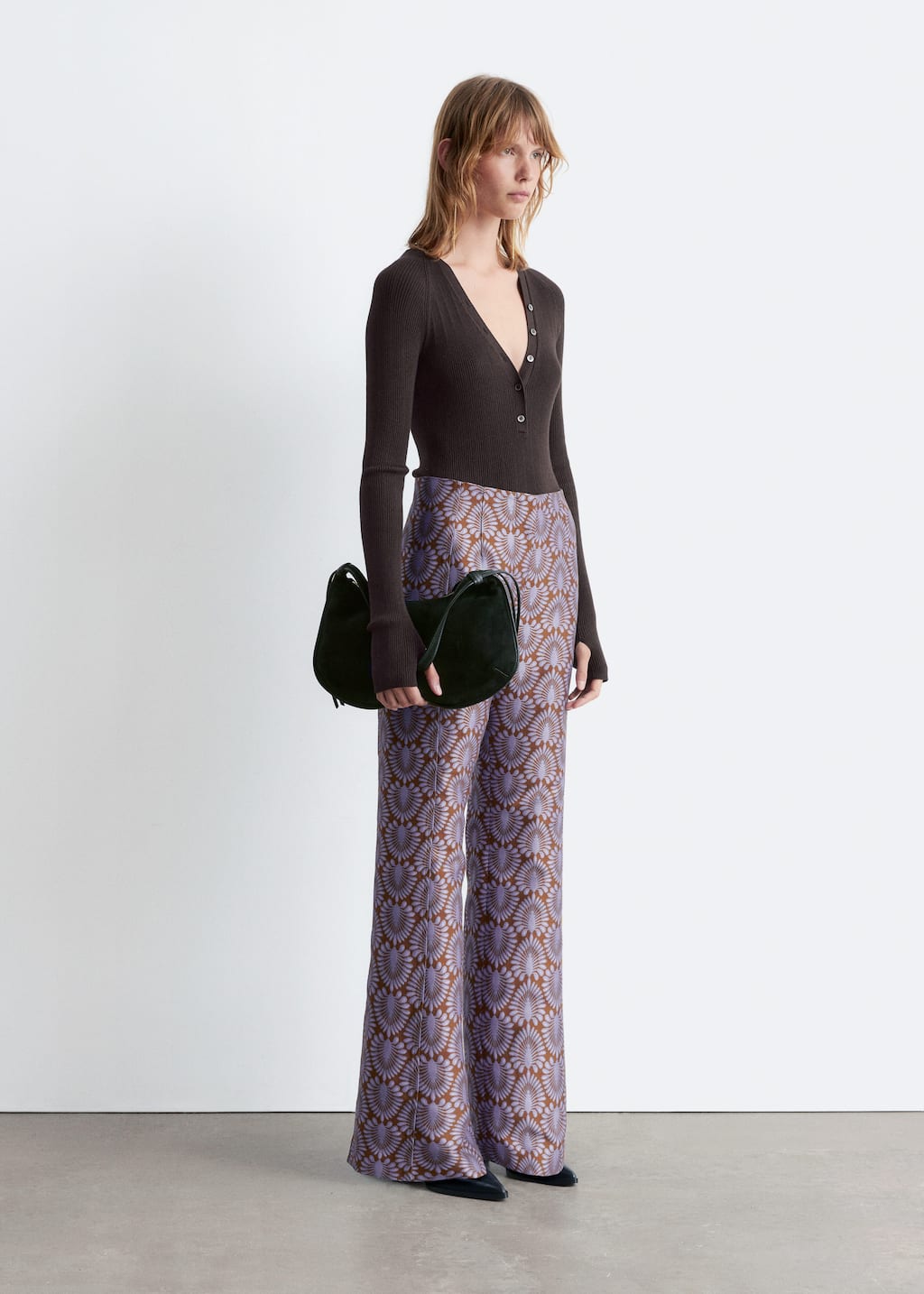 Image of Long-Sleeve Rib-Knit Bodysuit