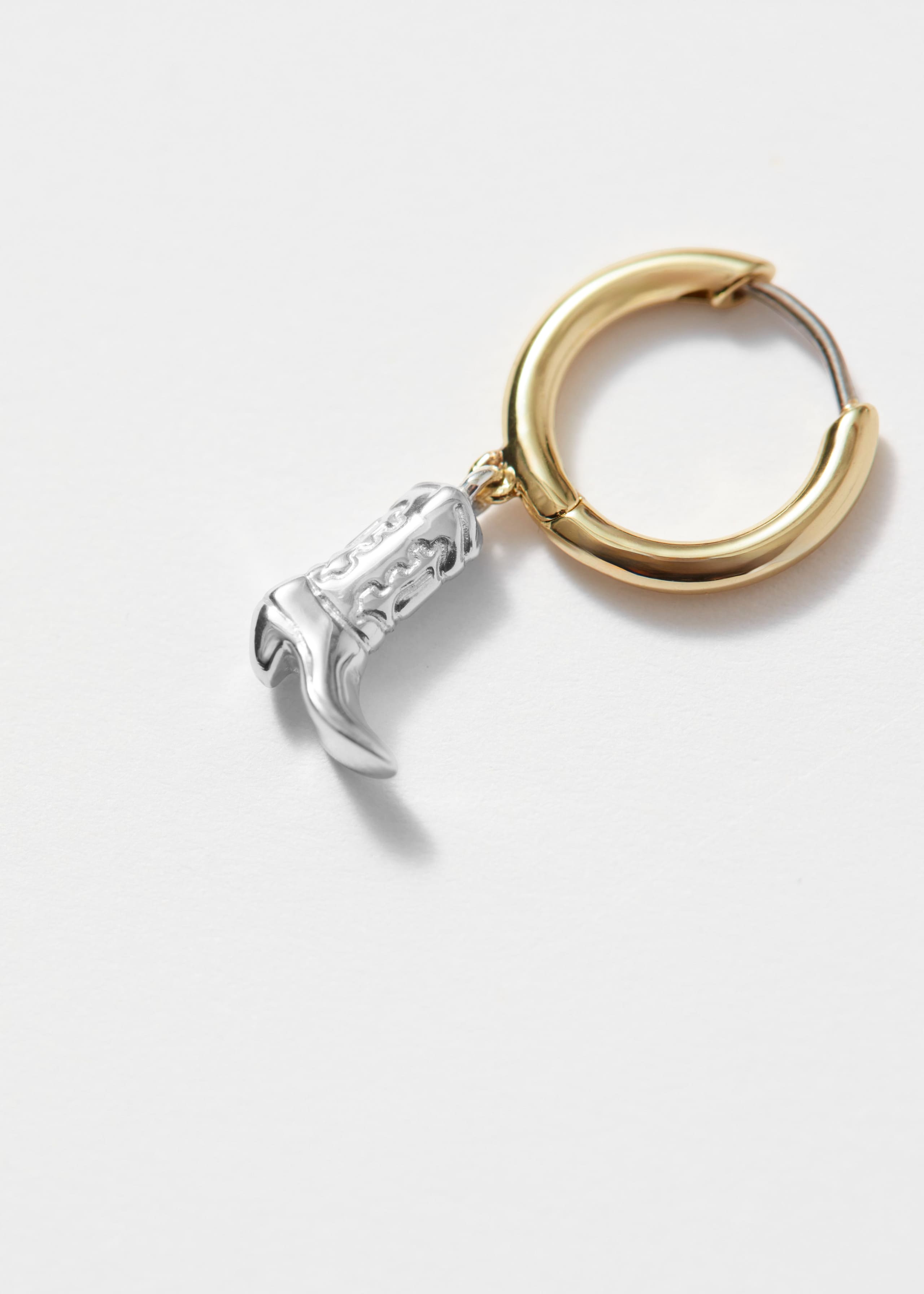 Image of Mismatch-Pendant Hoop Earrings