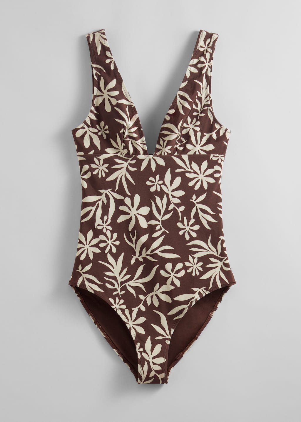 Printed Swimsuit - Brown Print - Still Life
