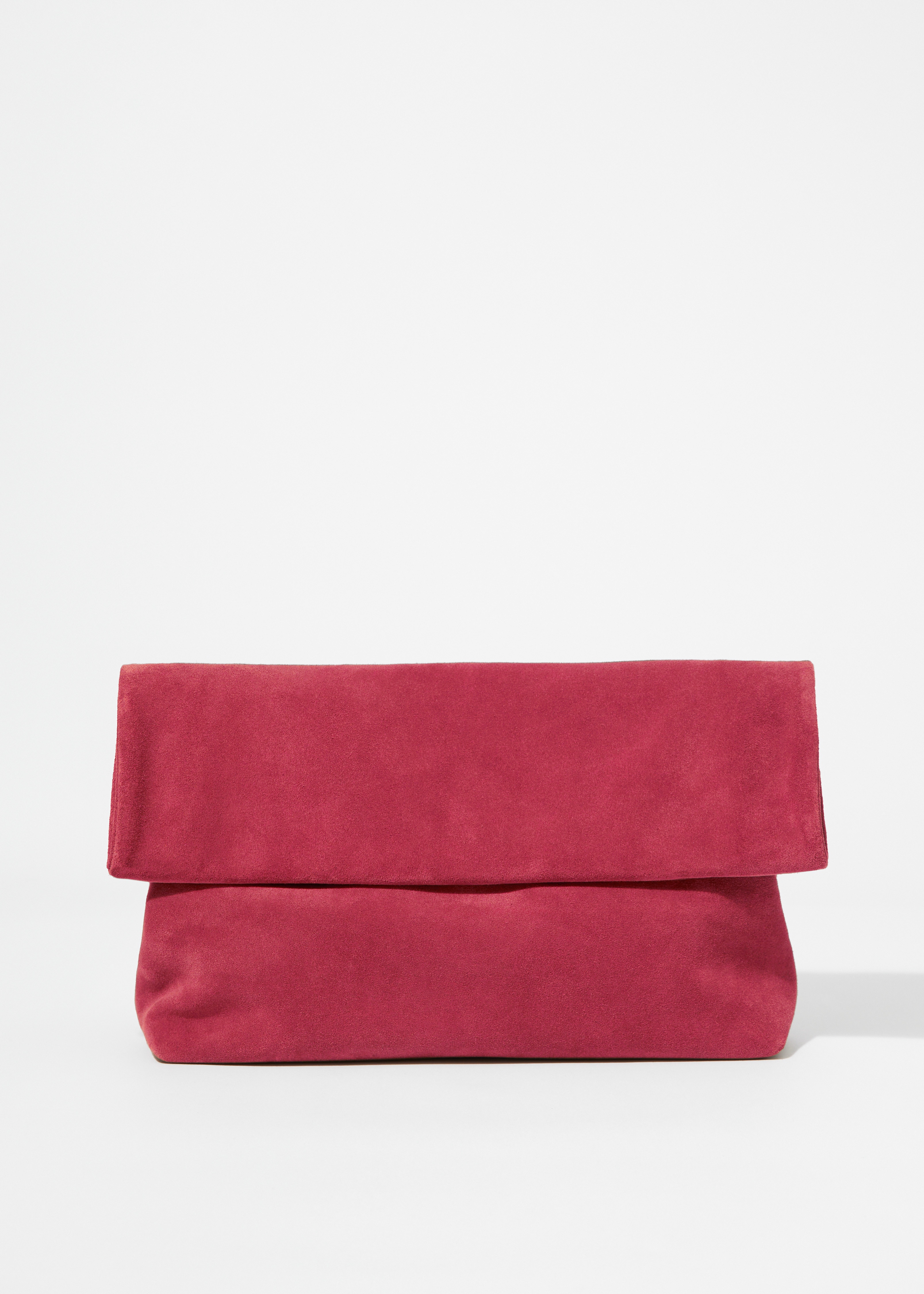 Bolso de mano plegable - Rojo/Burdeos/Ante beige