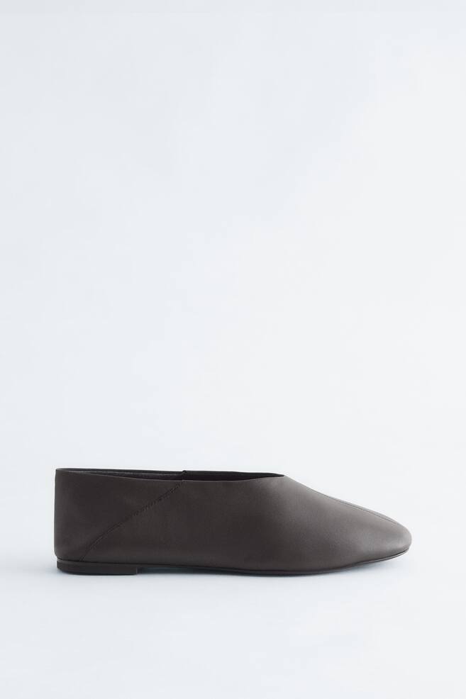 Ballerines en cuir - Marron foncé/Noir - 1