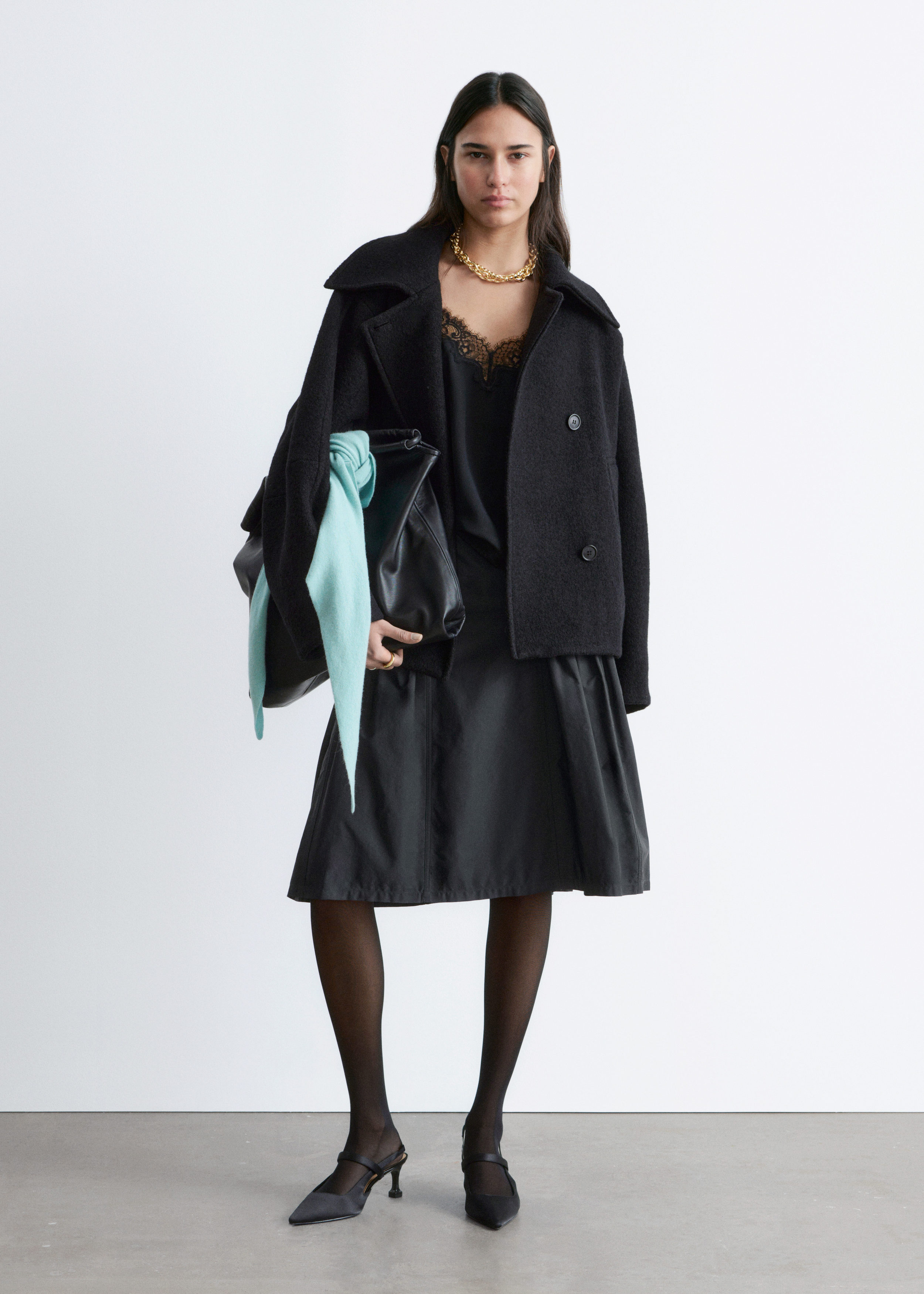 Asymmetric Wool Jacket - Black - Jackets - & Other Stories GG
