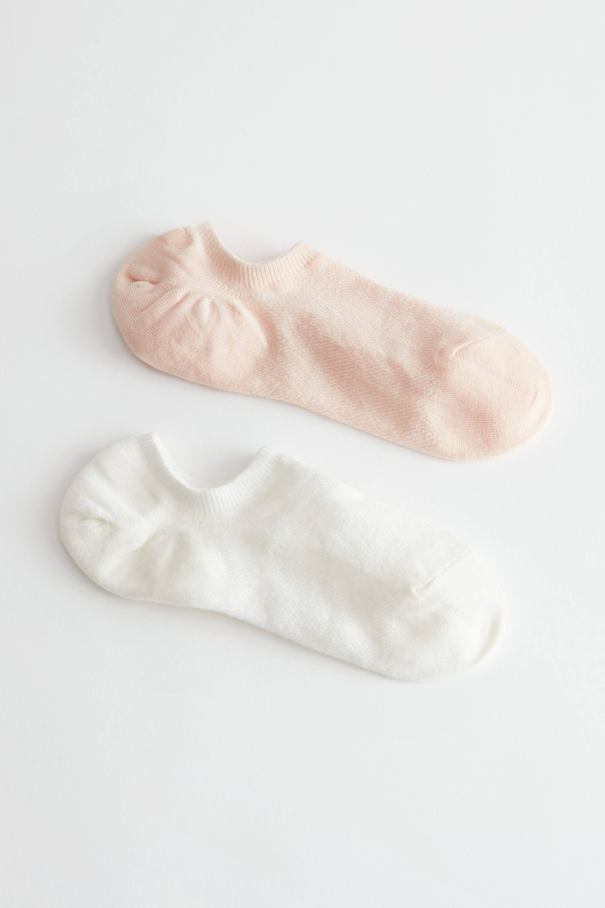 Vis større bilde: 2-Pack Sneaker Socks - Beige/hvit - Ladies | H&M NO 1