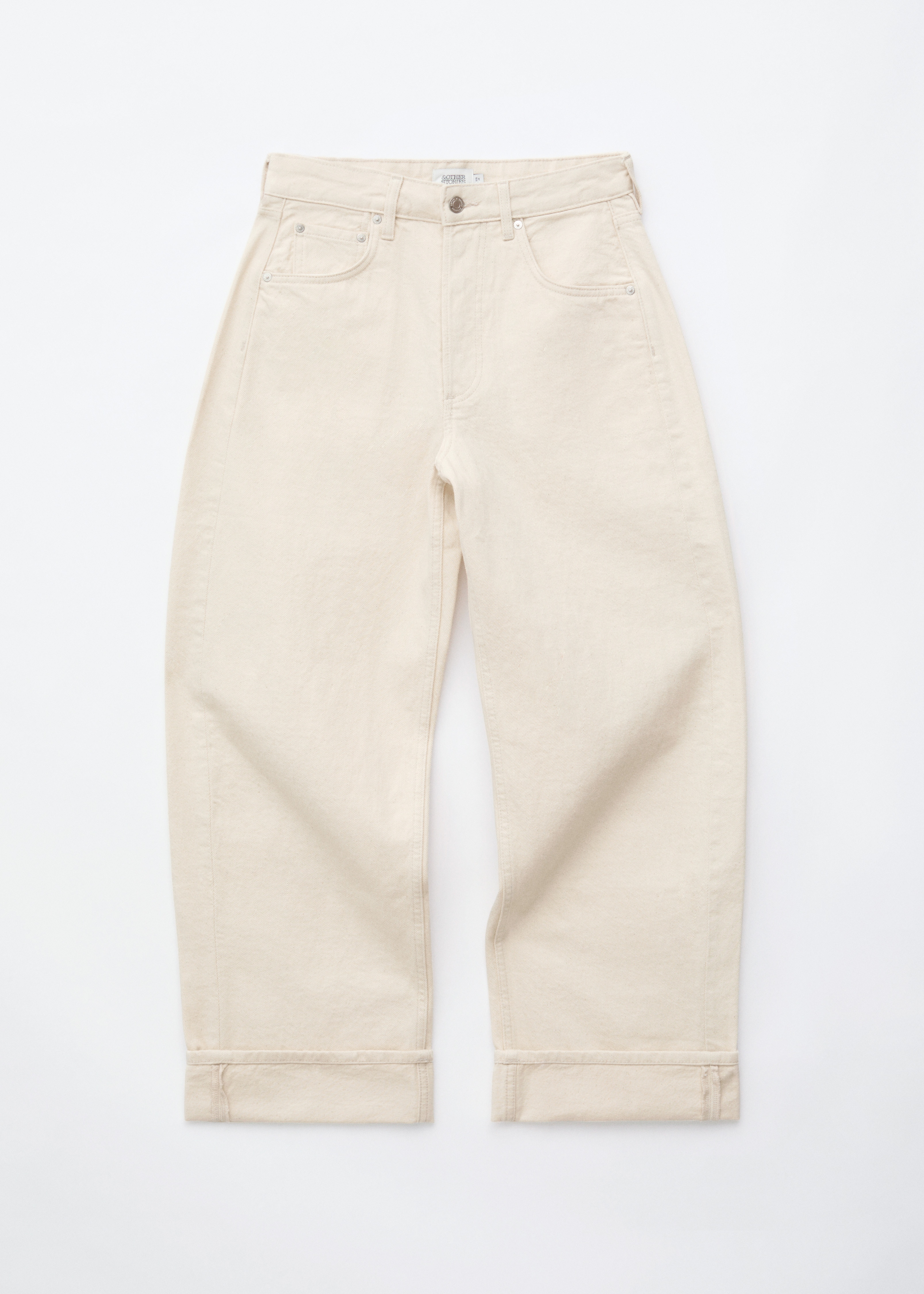 Barrel-Leg Jeans - Крем/Средносин/Бял/Тъмно Кафяво/Ръждиво кафяво