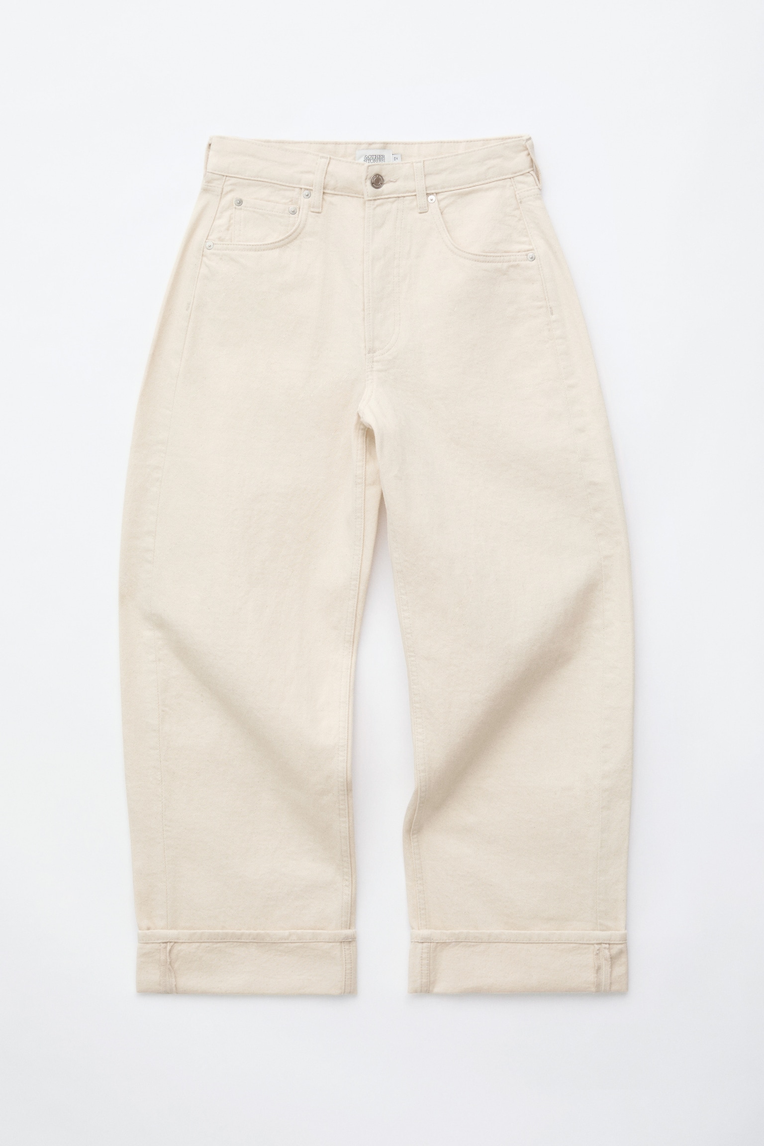 Barrel-Leg Jeans - שמנת/חום כהה/כחול/תכלת/חאקי בהיר - 1