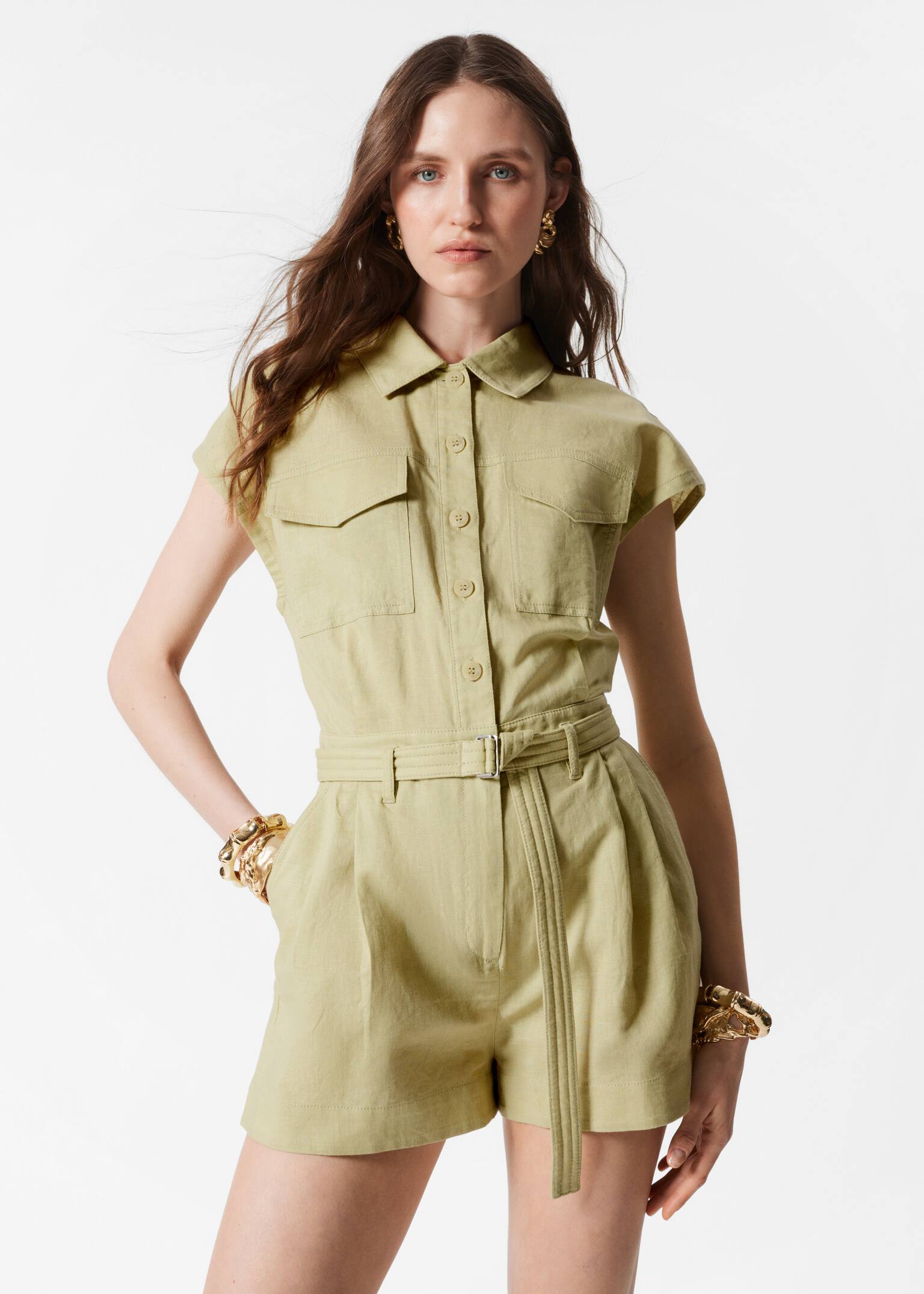 Salopetă utilitară - Ecru/Bej - 3