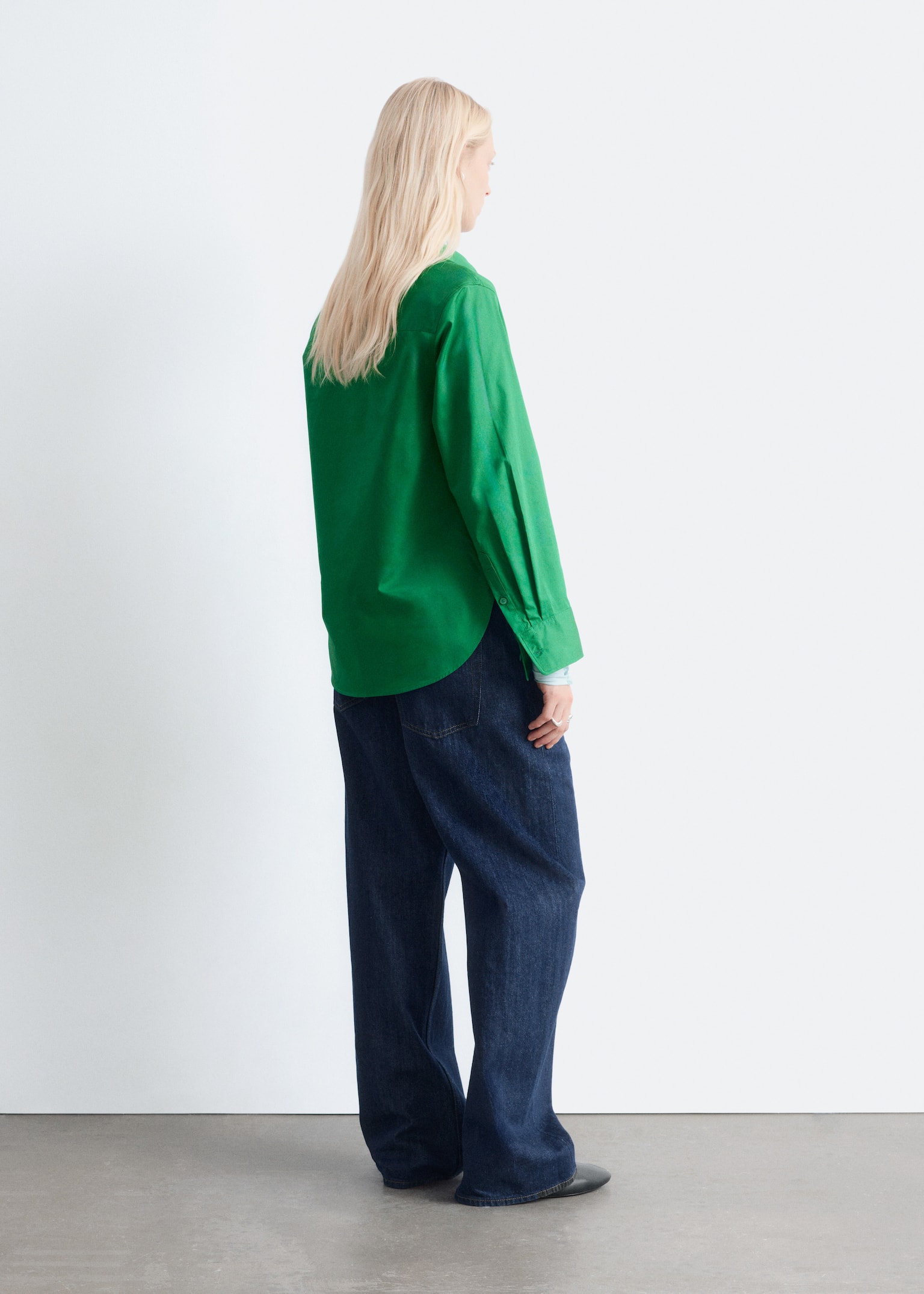 Bomuldsskjorte - Grøn/Flødefarvet - 4