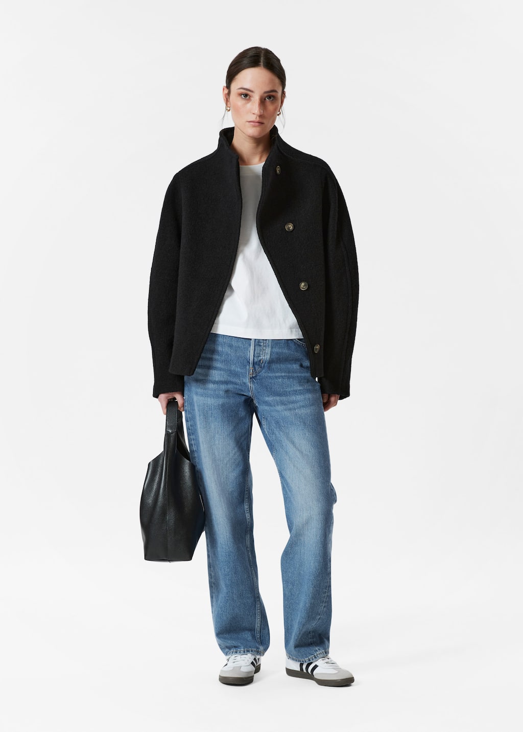 Asymmetric Wool Jacket - Black - Lookbook