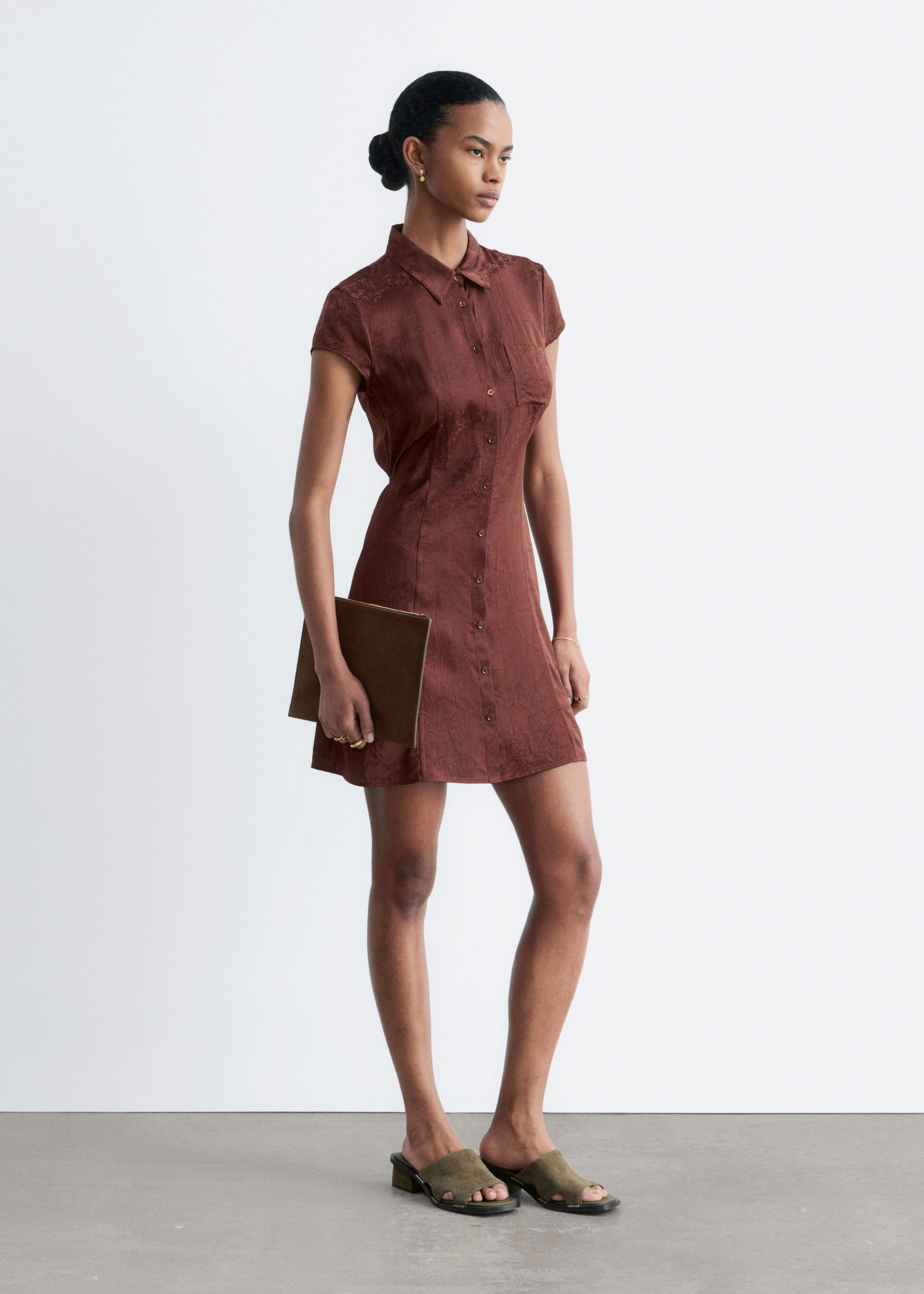 Image of Mini-Hemdblusenkleid aus Jacquard