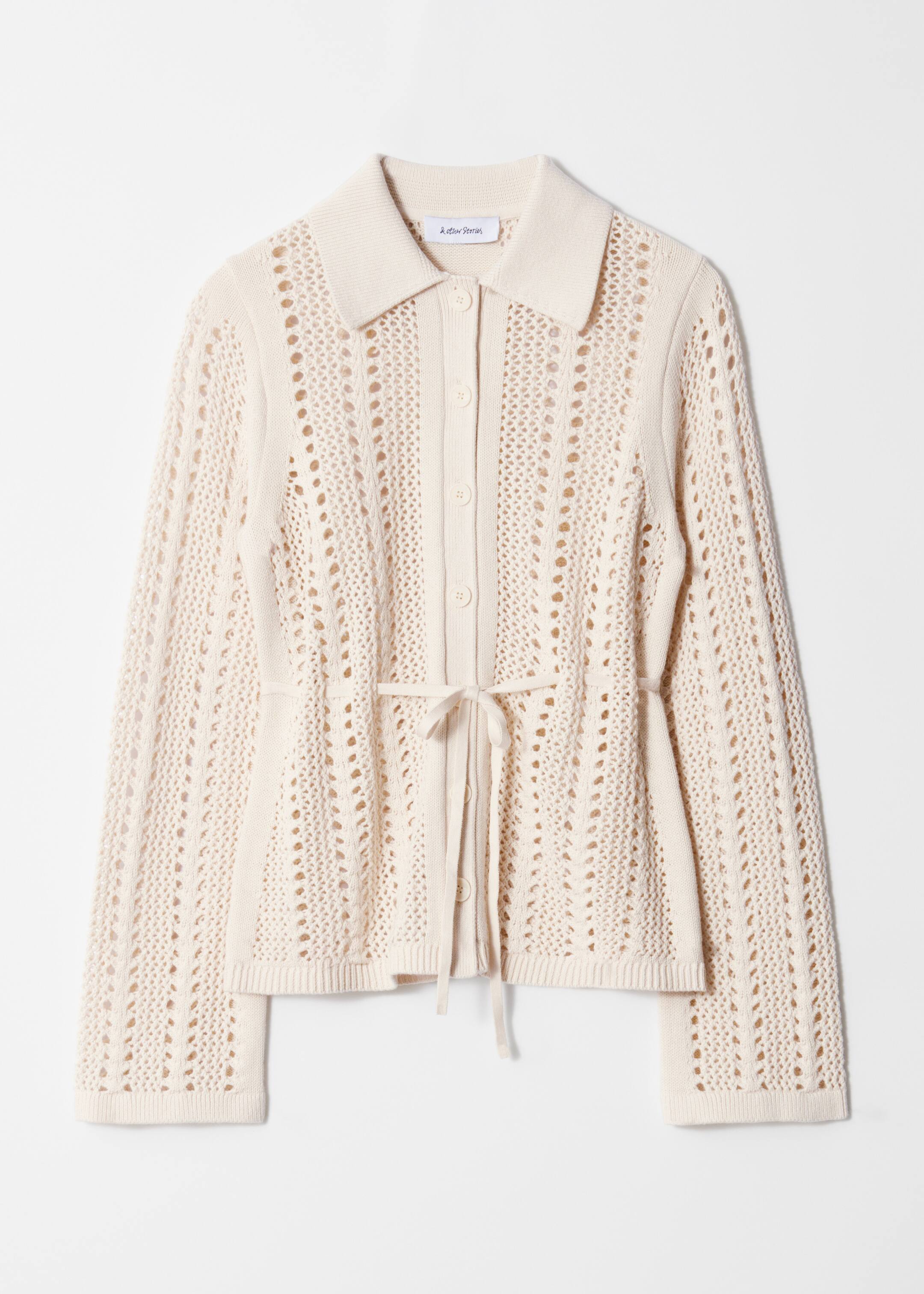Προβολή μεγαλύτερης εικόνας: Ζακέτα Pointelle-Knit - Λευκό - Ladies | H&M GR 5