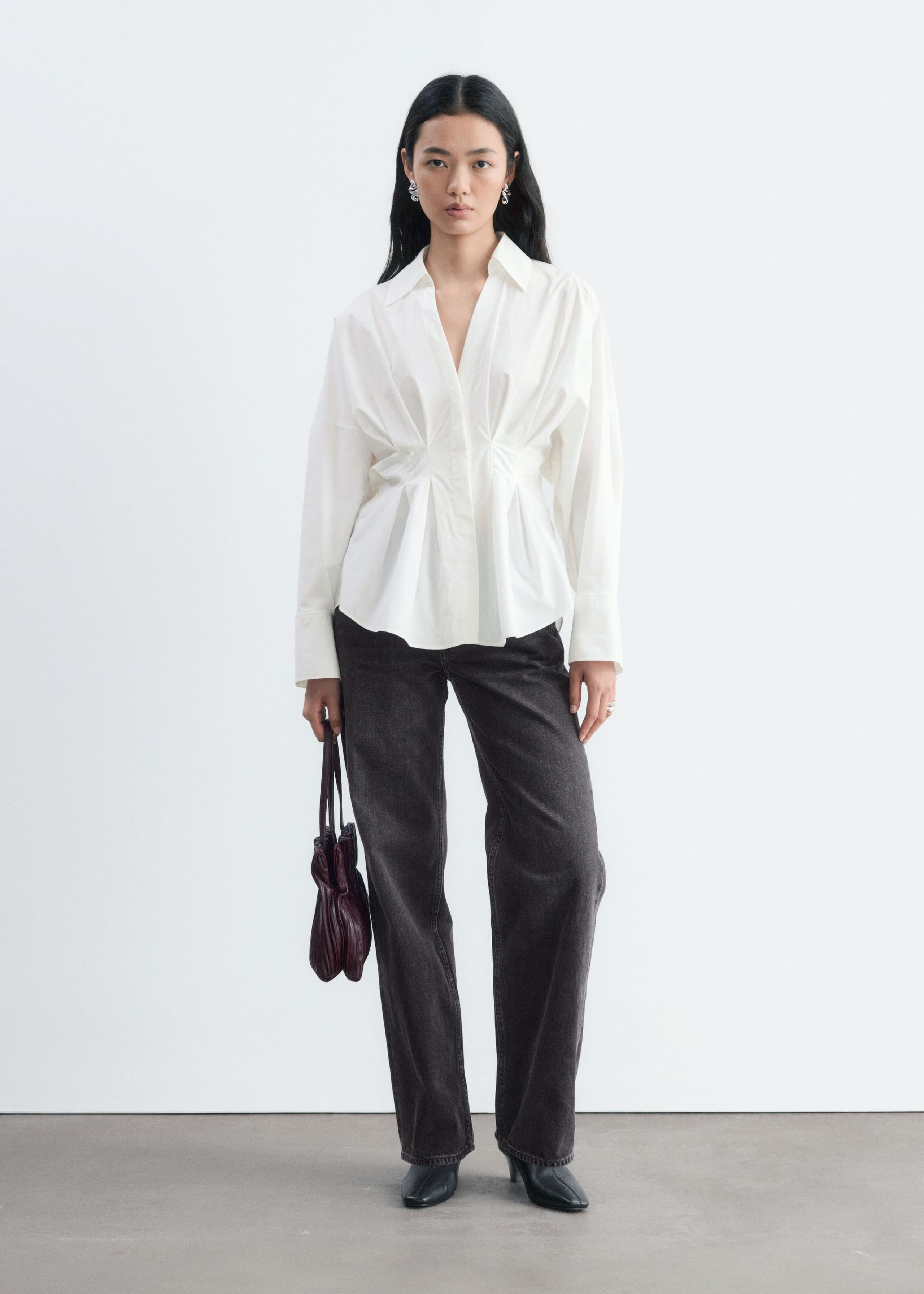 Camisa con cintura ajustada - Blanco - Lookbook