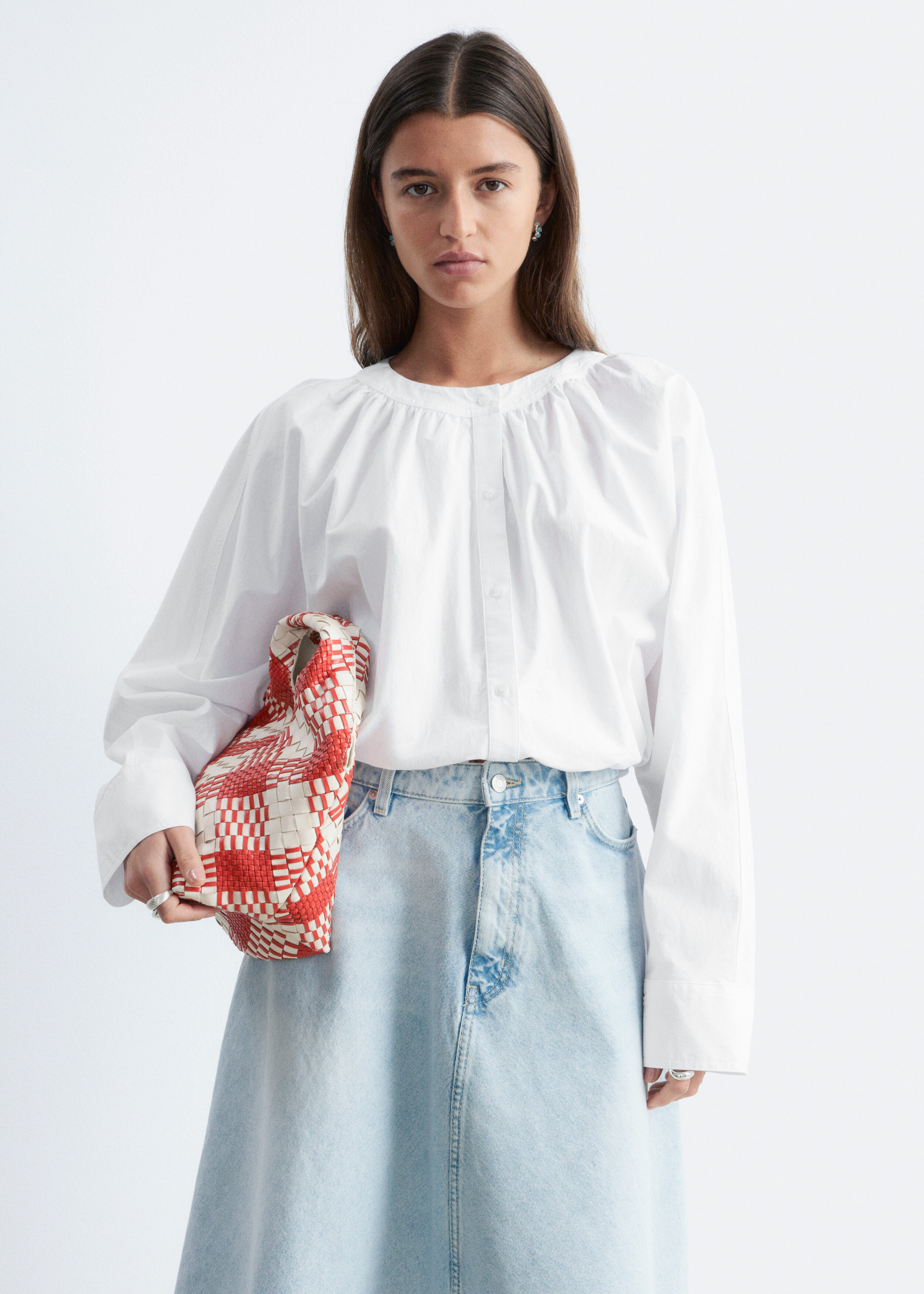 Gathered Cotton Blouse - White - Blouses - & Other Stories US