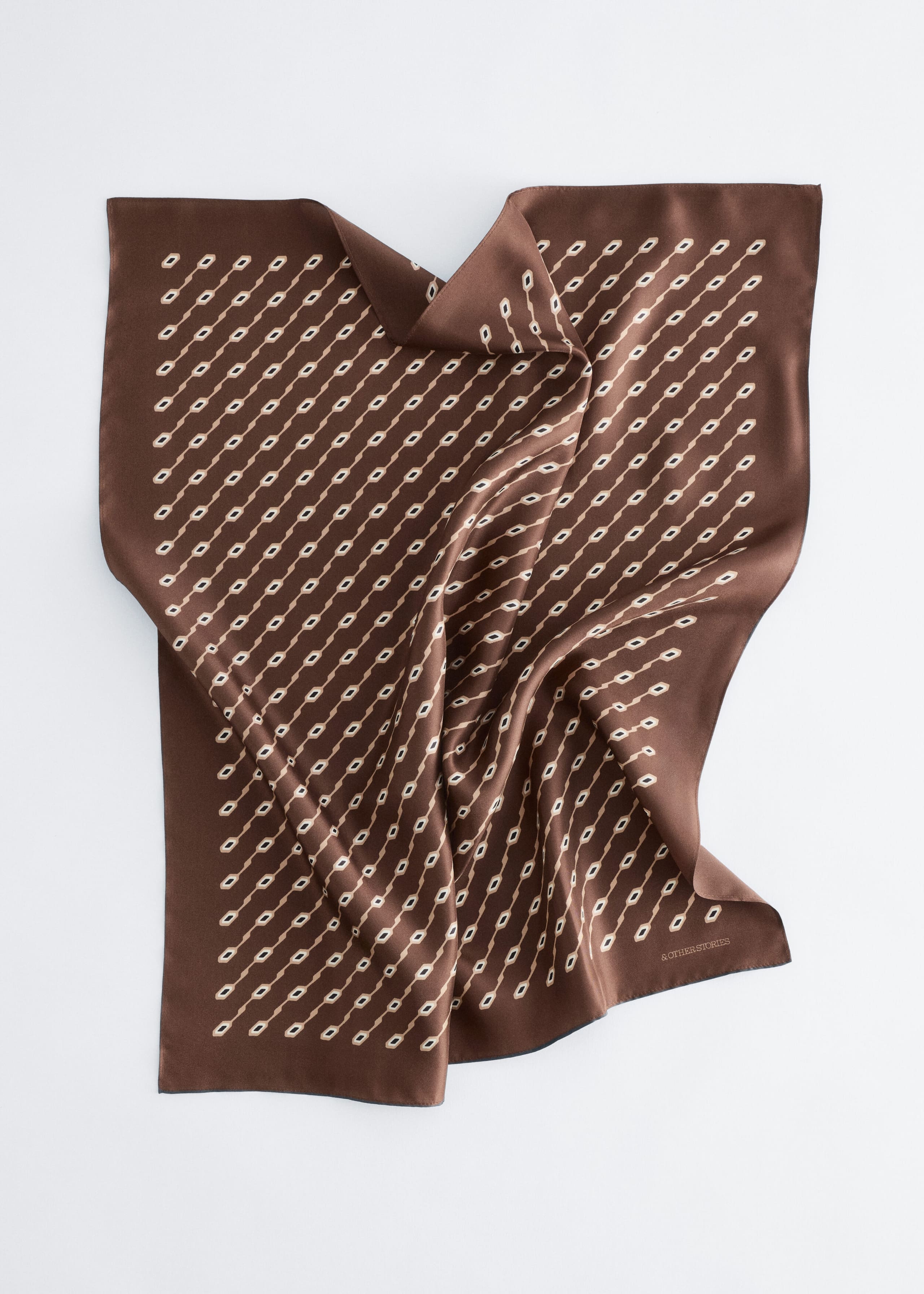 Foulard in seta con stampa - Bianco/Stampa - Natura morta