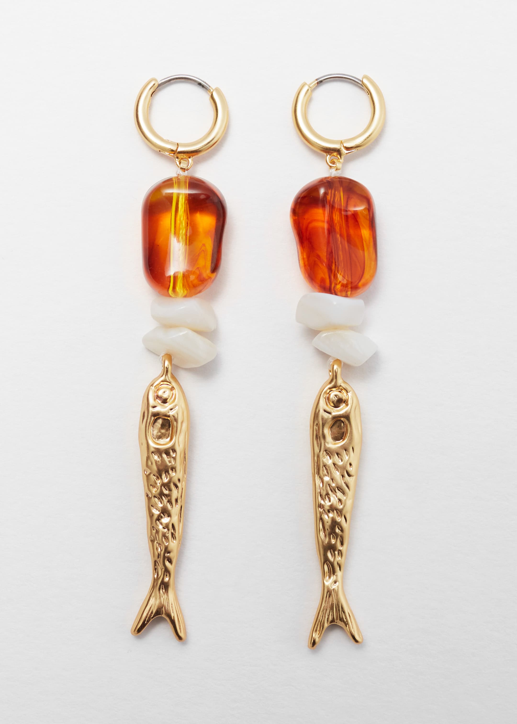 Ingrandisci l'immagine: Embellished Hoop Earrings - Gold/Orange - DONNA | H&M CH 1