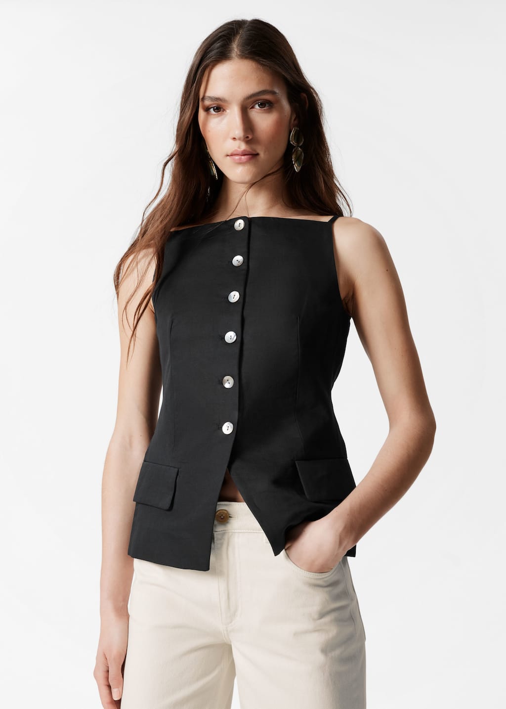 Image of Top estilo chaleco de sastrería