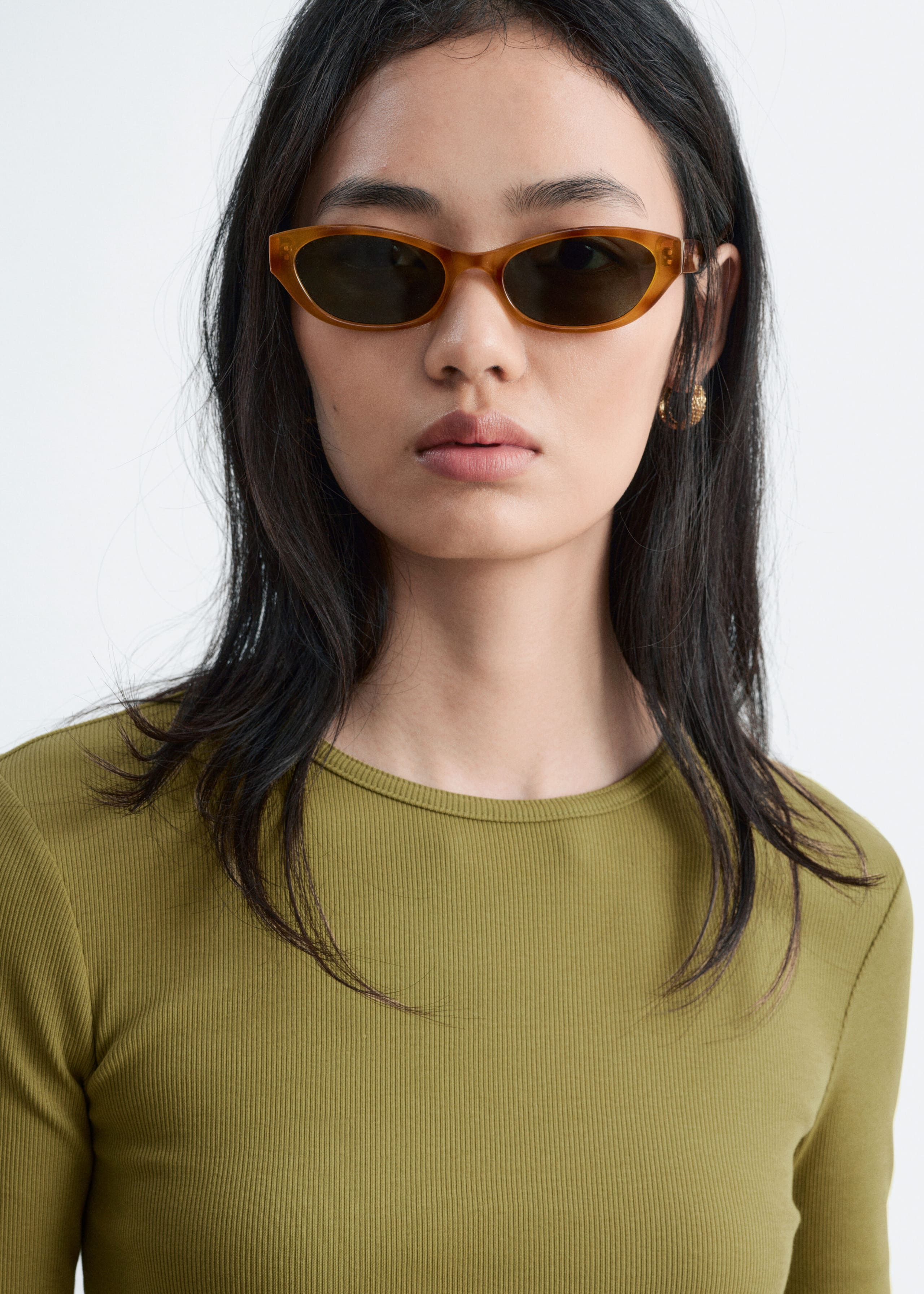 Ribbed Long-Sleeve Top - Green - Still Life