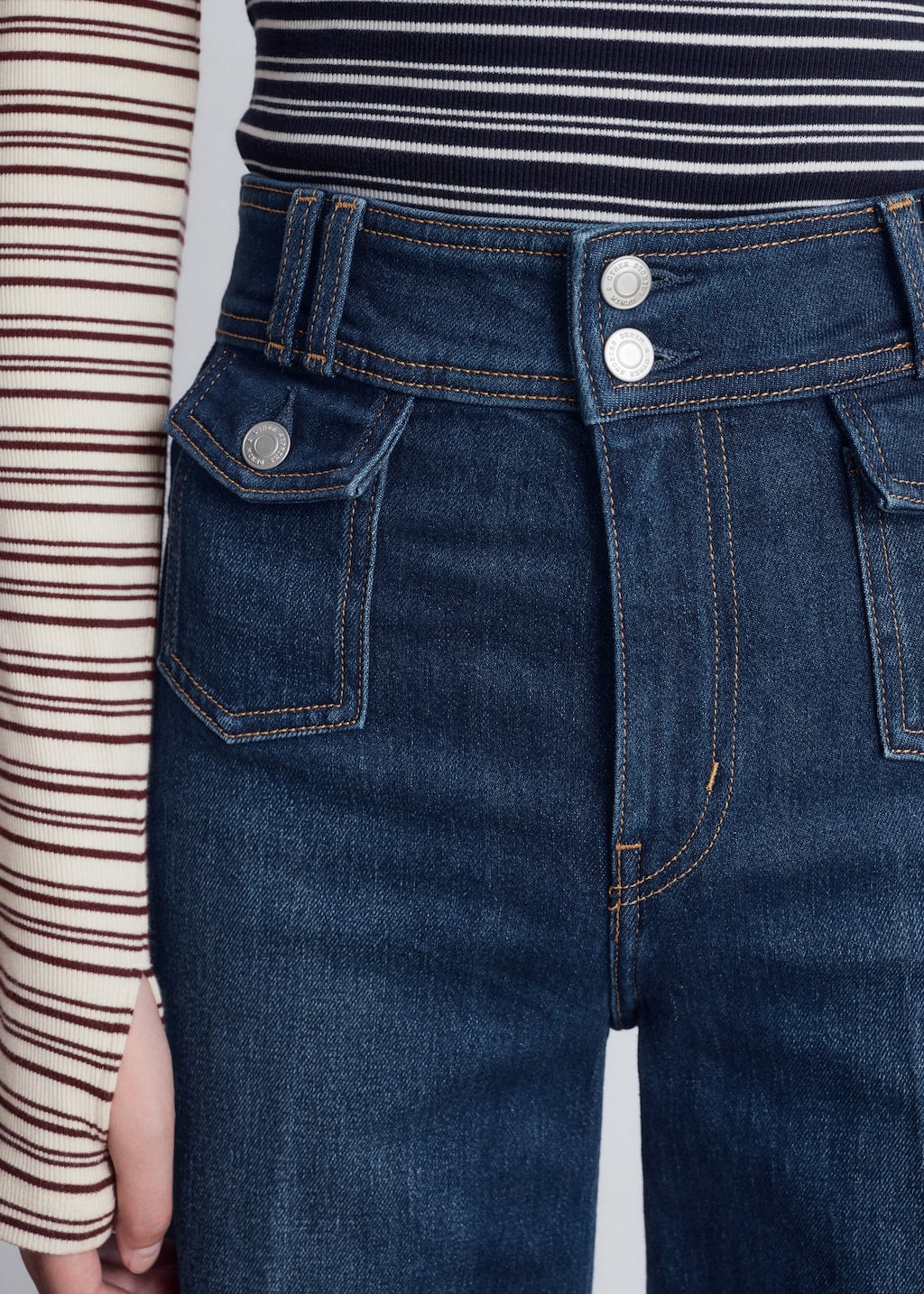 Image of Press-Crease Flared Jeans