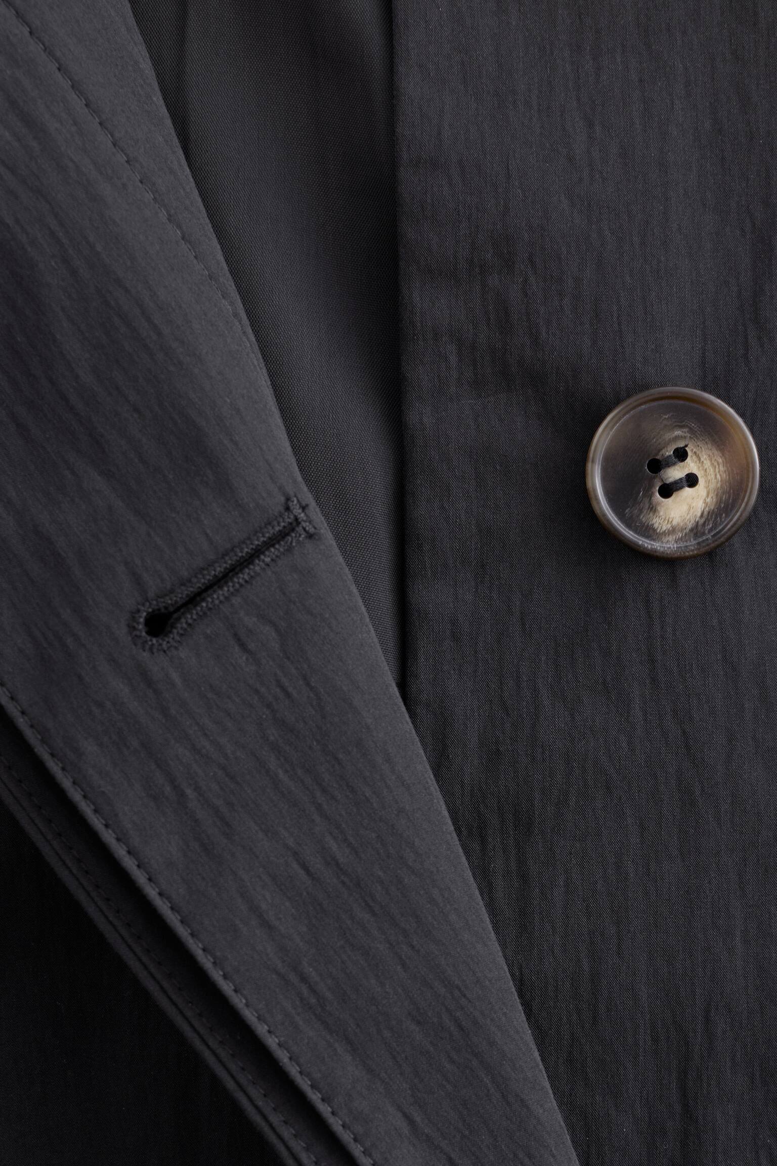 Płaszcz samochodowy z paskiem - Czarny/Jasnobeżowy - 8