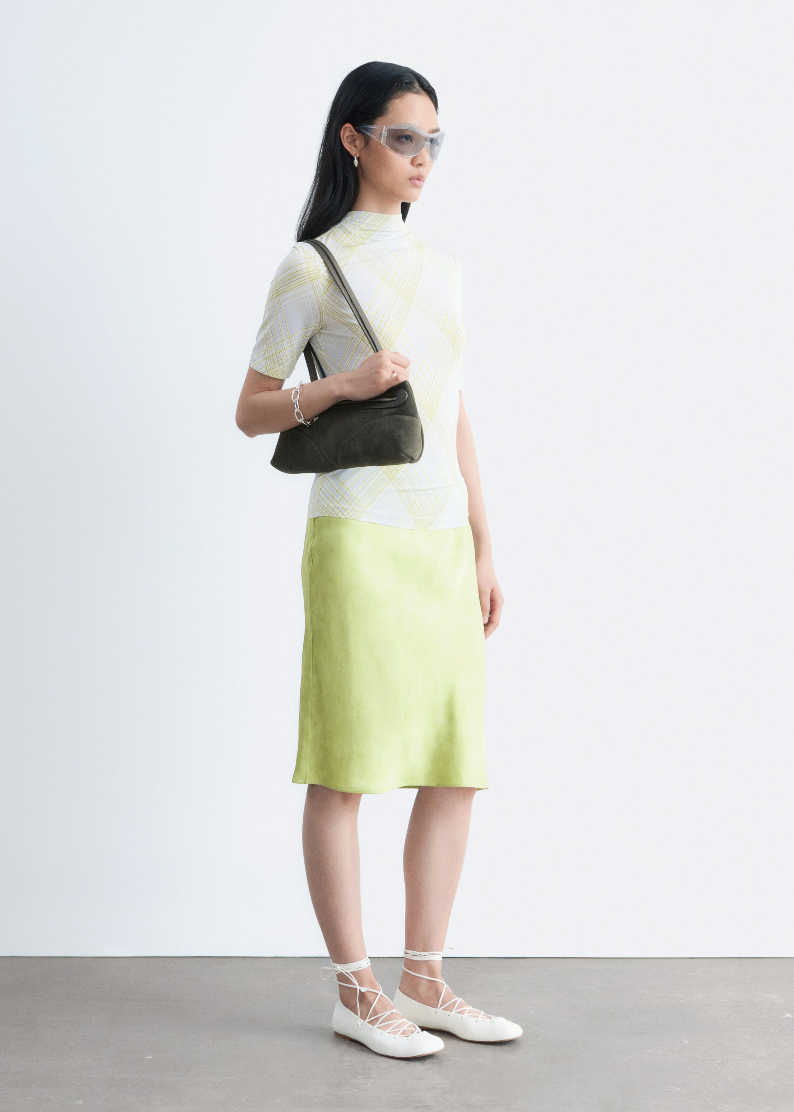 Image of Short-Sleeve Mock-Neck Top